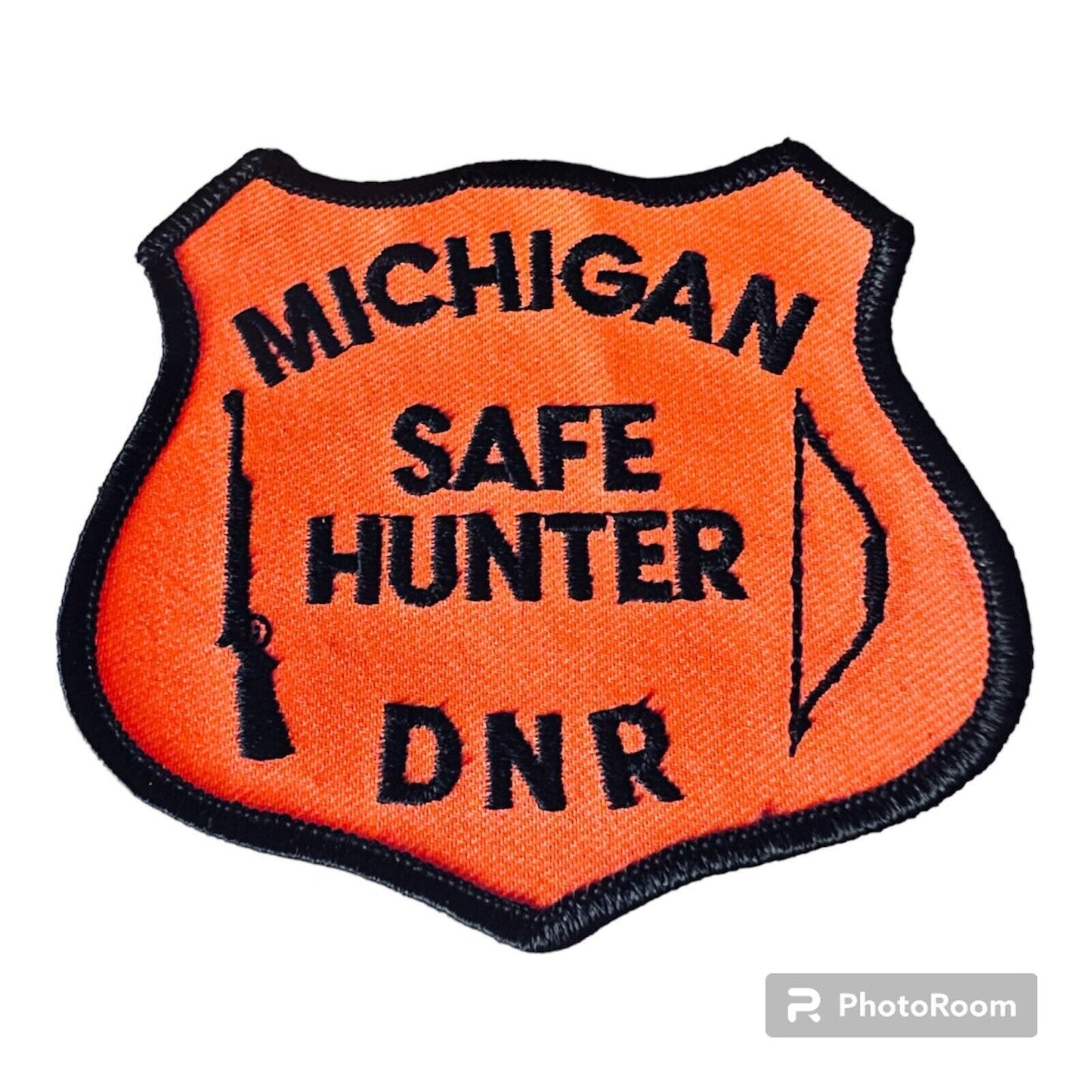 DNR Vintage Michigan Safe Hunter Orange Iron Sew On Patch Bow Rifle Hunting