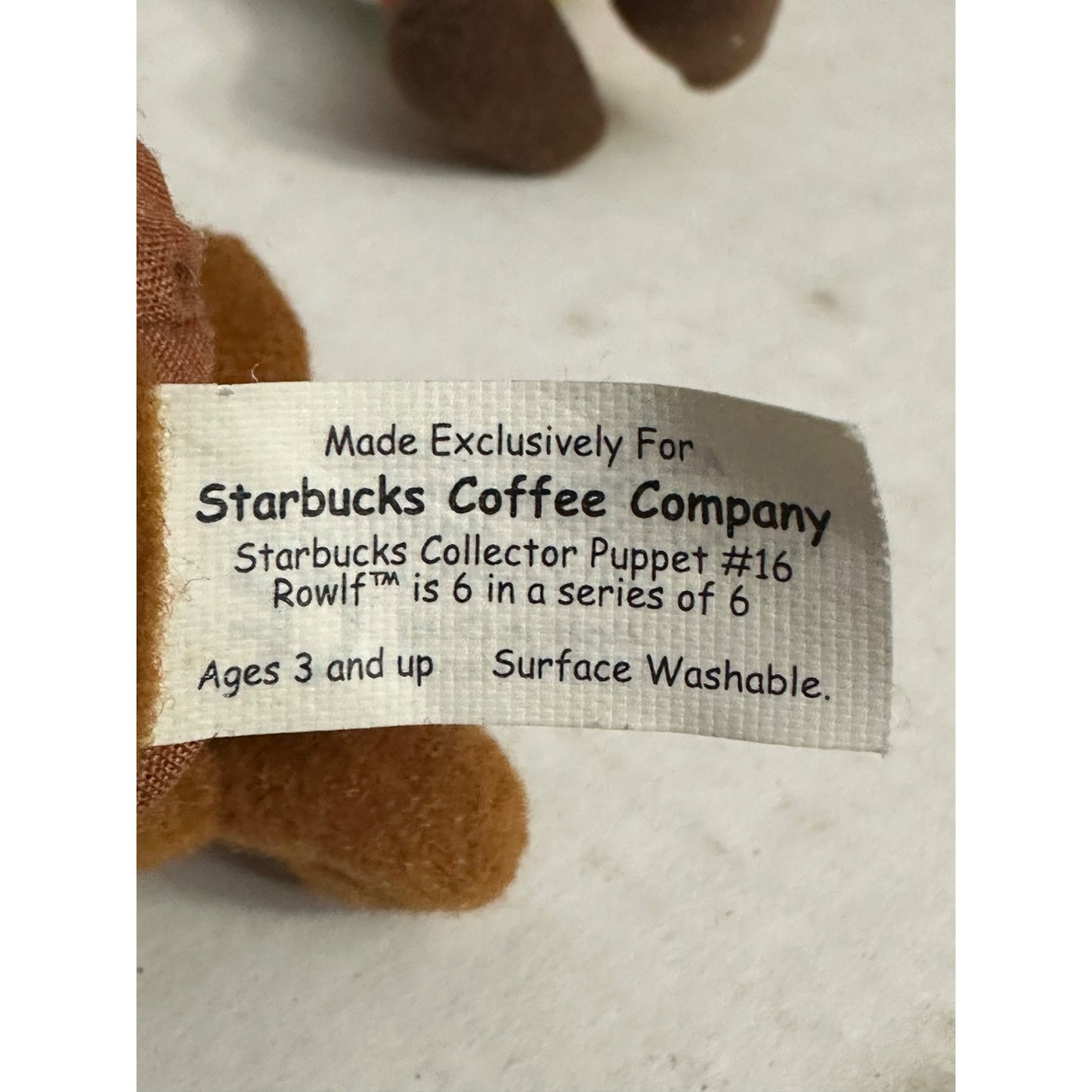 Starbucks Coffee Company Rowlf Collector Puppet #16