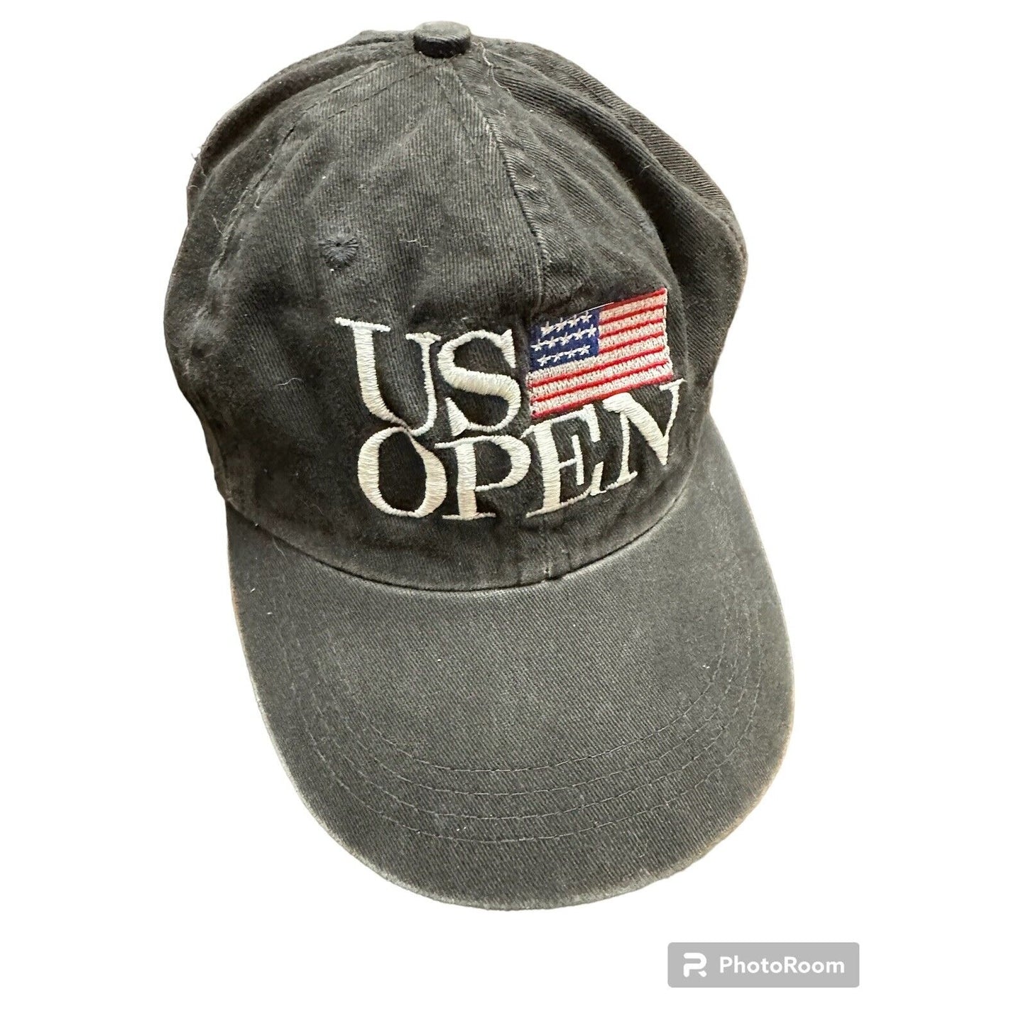 US Golf Open 96 Oakland Hills Faded  Black Cap Hat Adjustable Vtg Embroidery