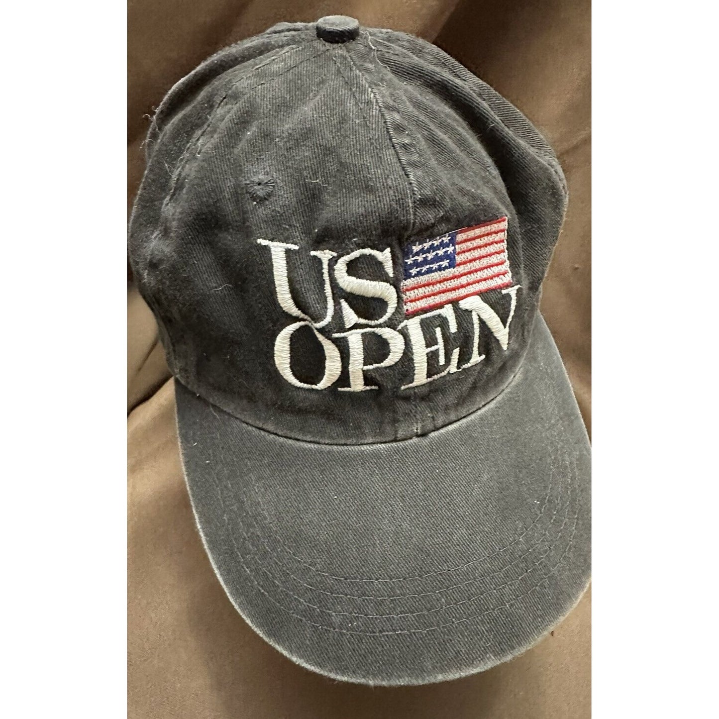 US Golf Open 96 Oakland Hills Faded  Black Cap Hat Adjustable Vtg Embroidery