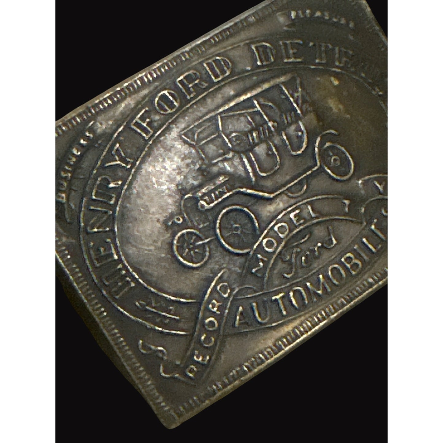 Henry Ford Detroit Automobiles Belt Buckle Antique Metal