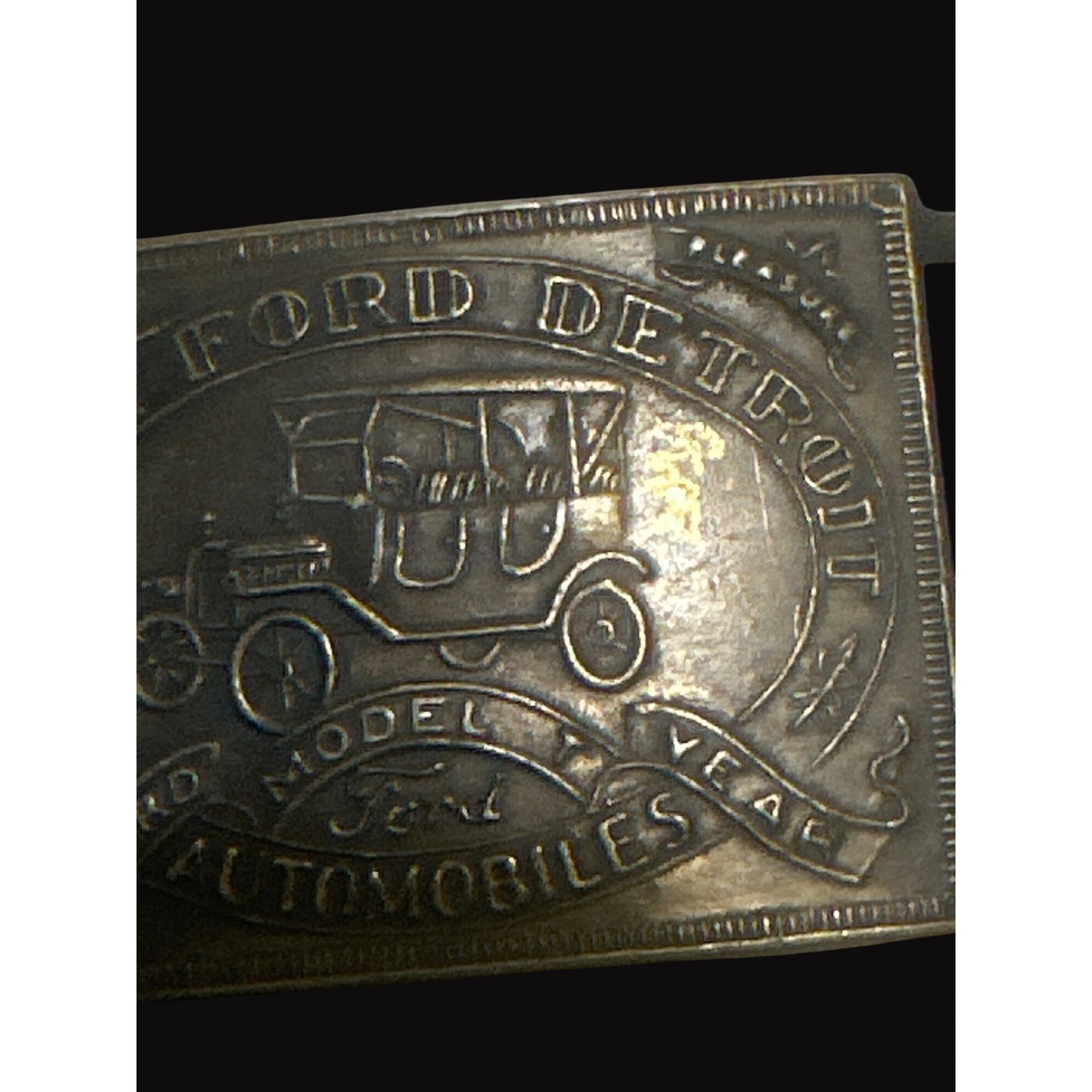 Henry Ford Detroit Automobiles Belt Buckle Antique Metal