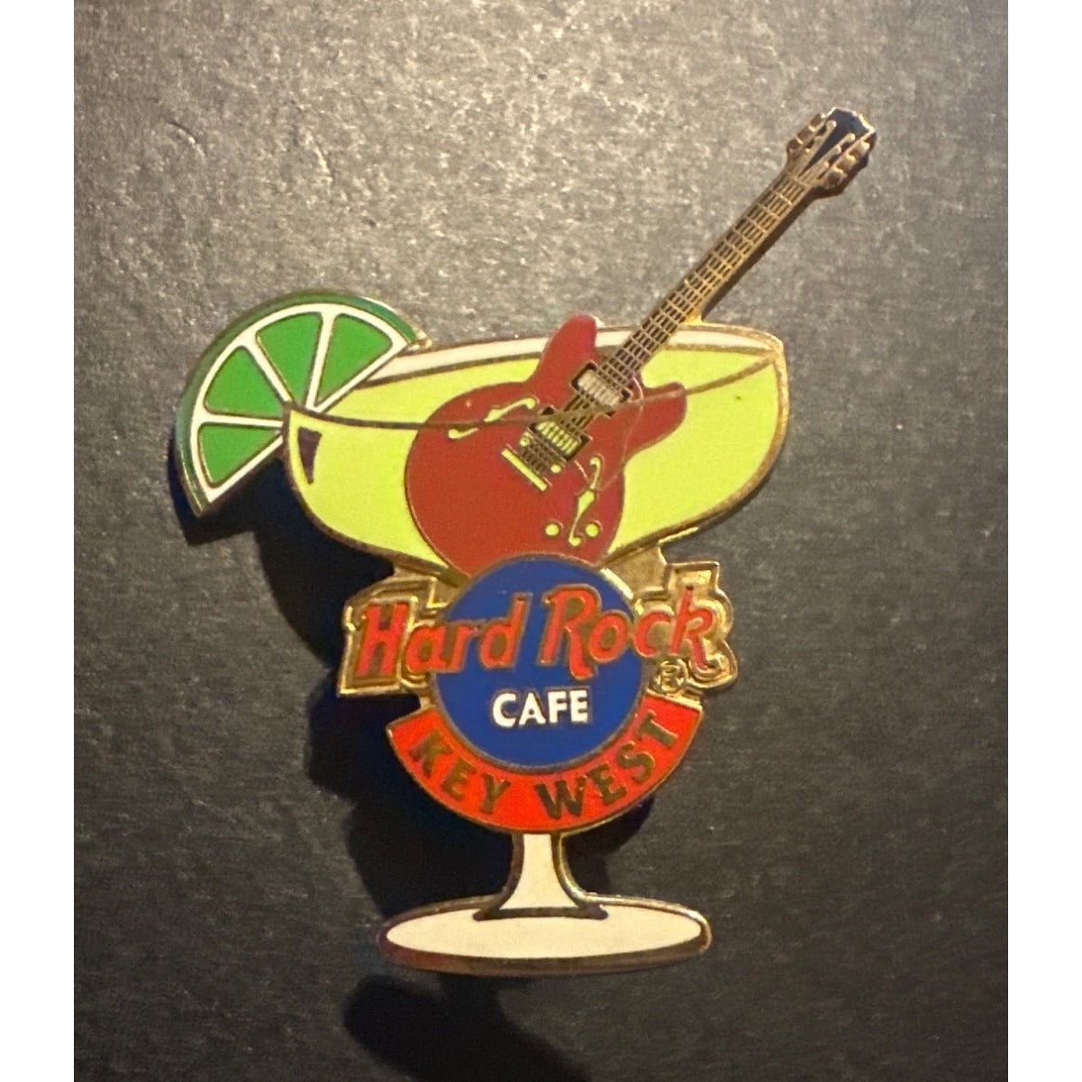 Hard Rock Cafe Key West Margarita & Guitar Enamel Pin Collectible