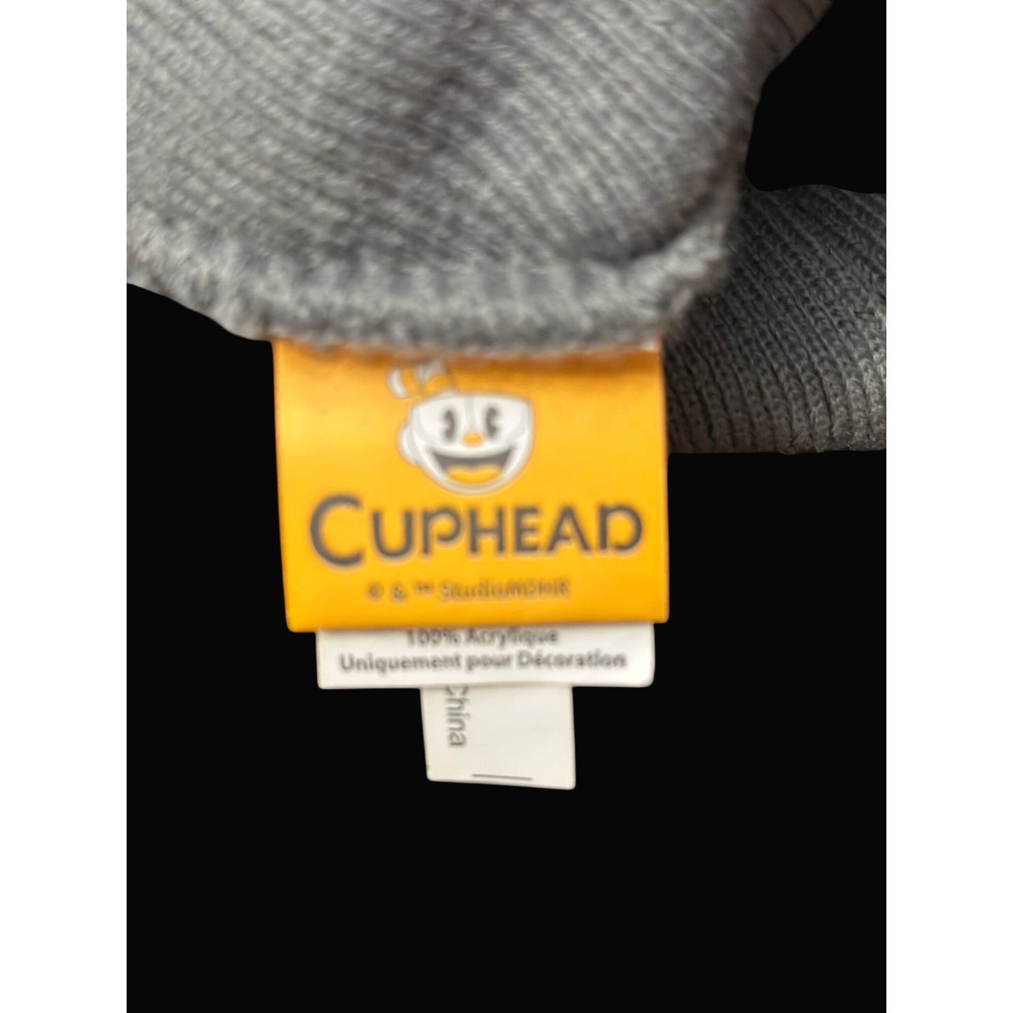 Cuphead devil beanie Studio MDHR You Died Gray Hat 100% Acrylic