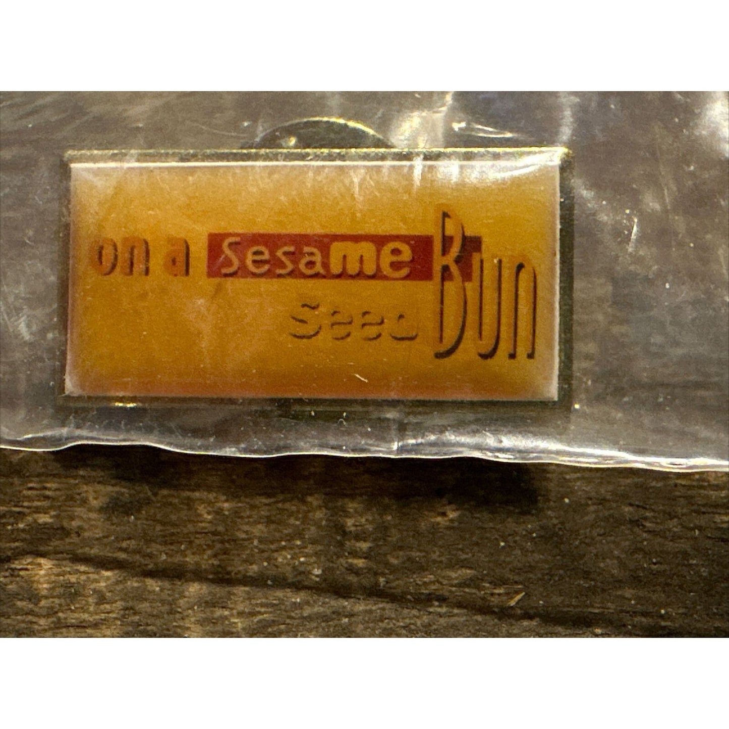 McDonalds On A Sesame Bun  Employee Collectible Pinback Pin Button Sealed