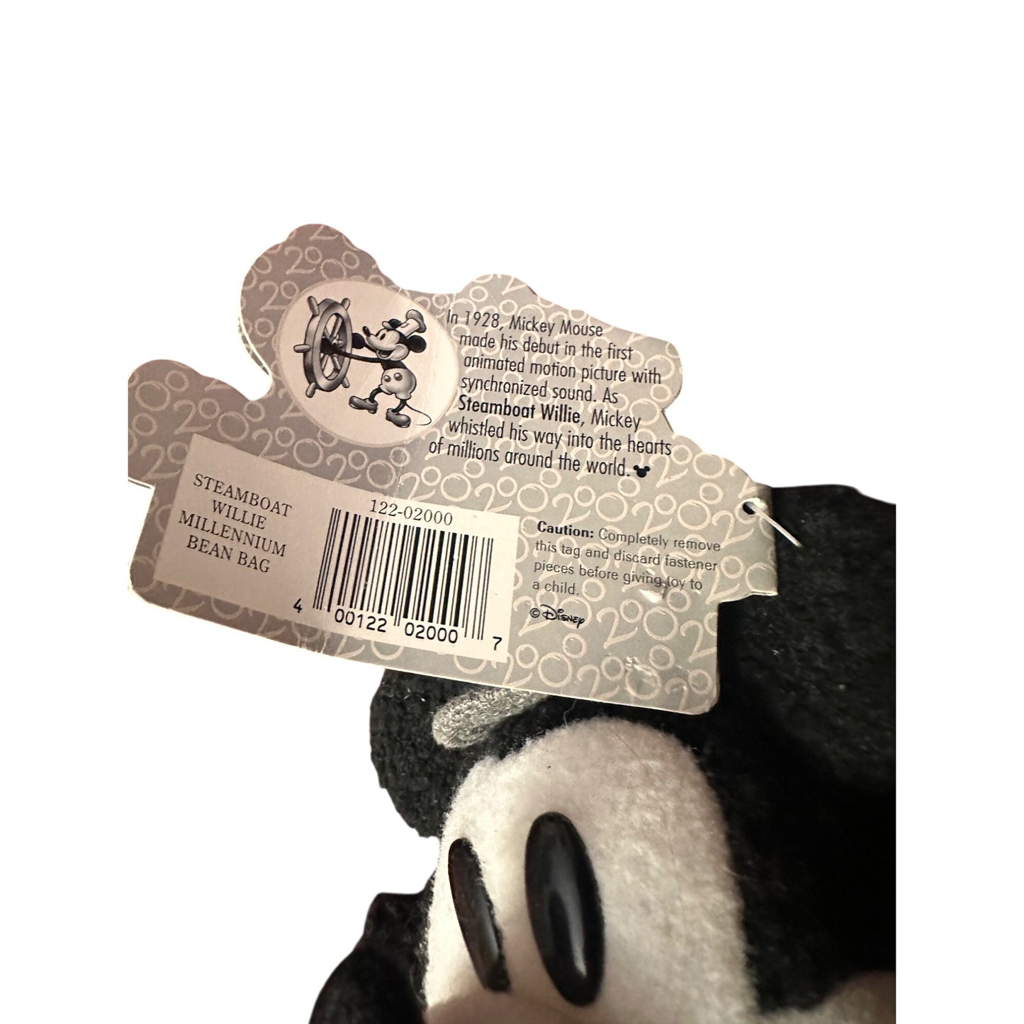 Steamboat Willie Mickey Mouse Plush Toy 9" Walt Disney World  2000