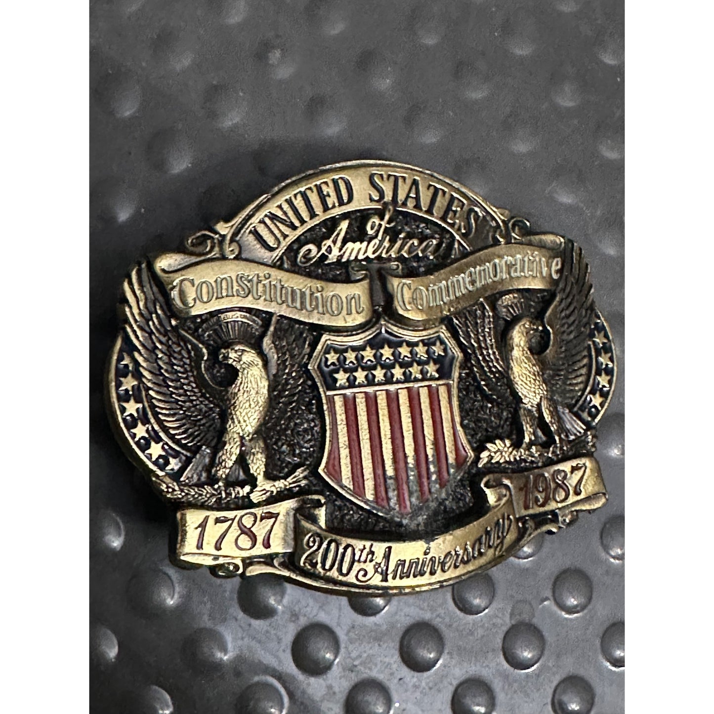 United States Of America Constitution Commemorative Belt Buckle 1787-1987 Limited Edition