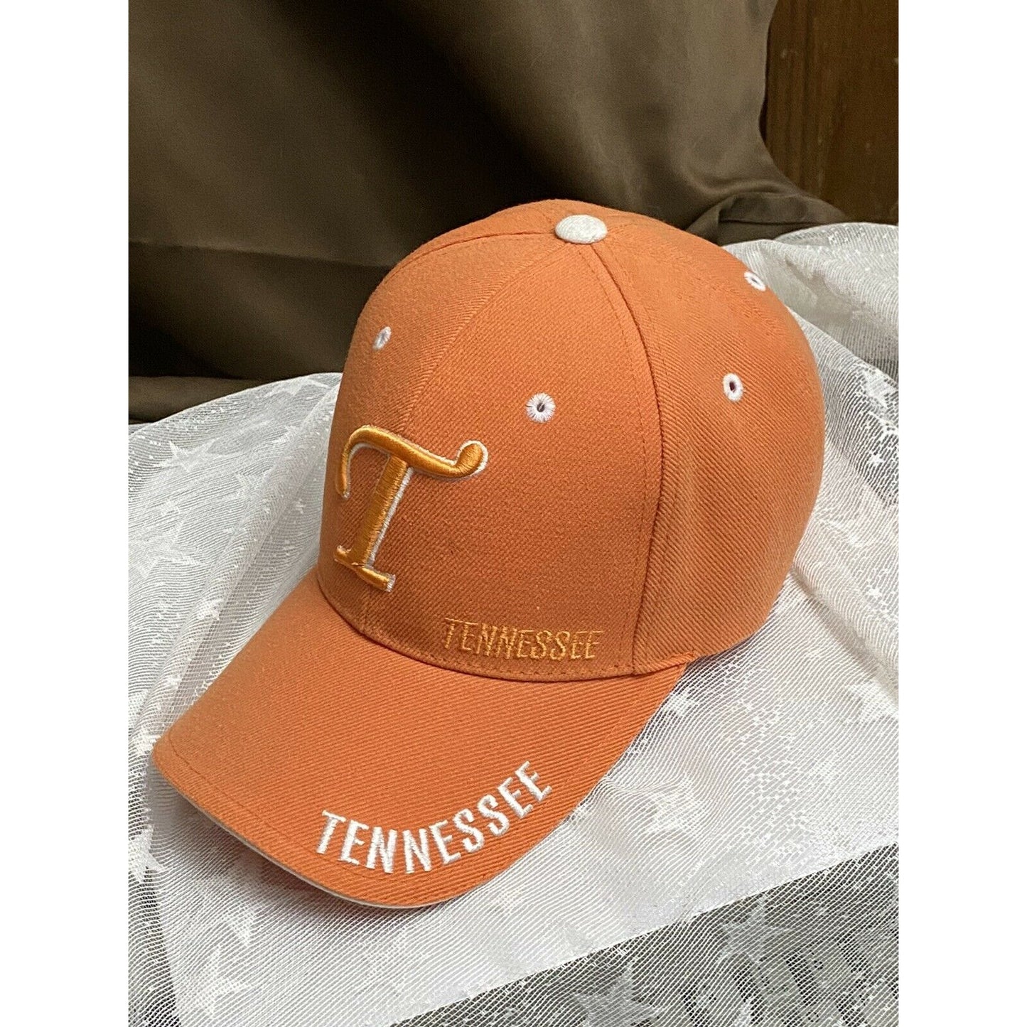 Tennessee Orange & White Embroidered T Spellout  Hat