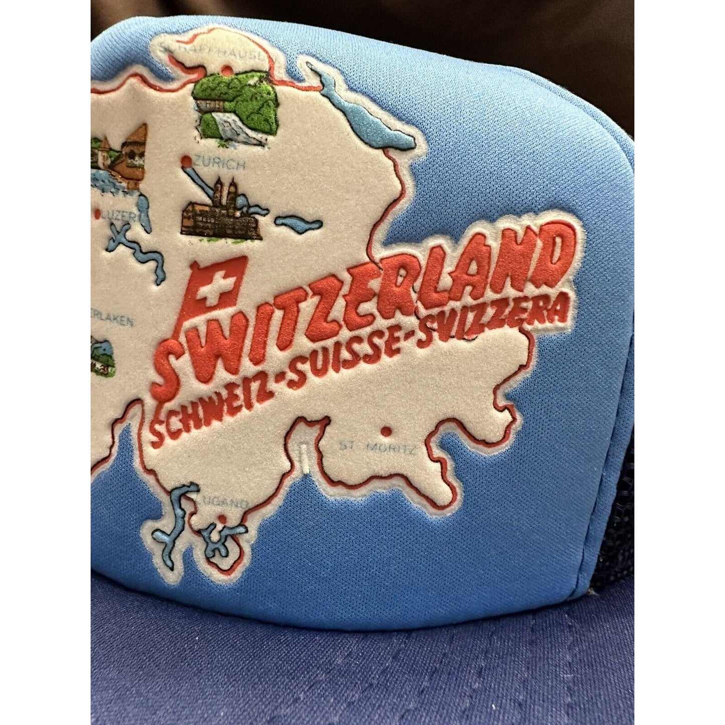 Switzerland foam net mesh trucker baseball hat cap snapback