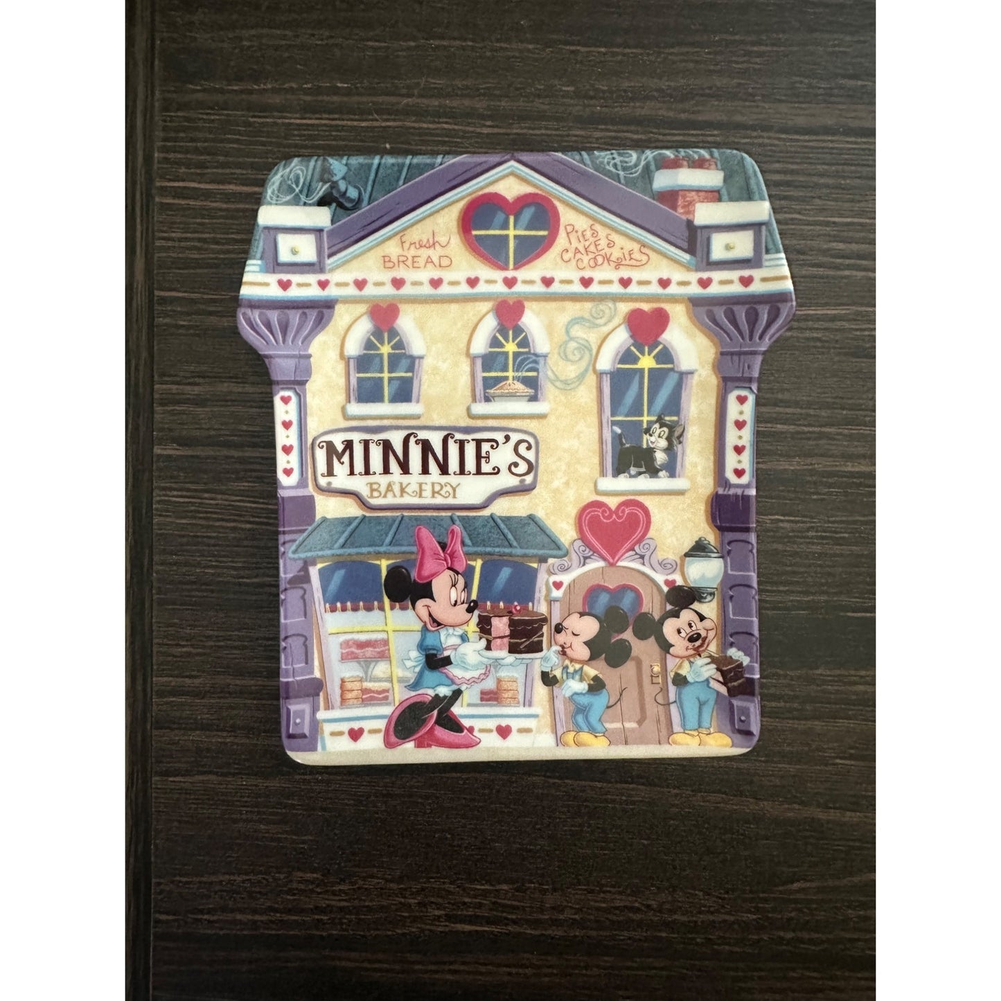 Minnie's Bakery Ceramic Plate- Disney Mickey's Village - 5.5"x4.5" - Fun Collectible