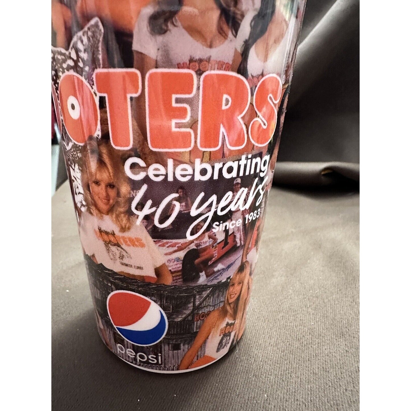 Hooters X Pepsi 40 year anniversary plastic sturdy tumbler + Lid