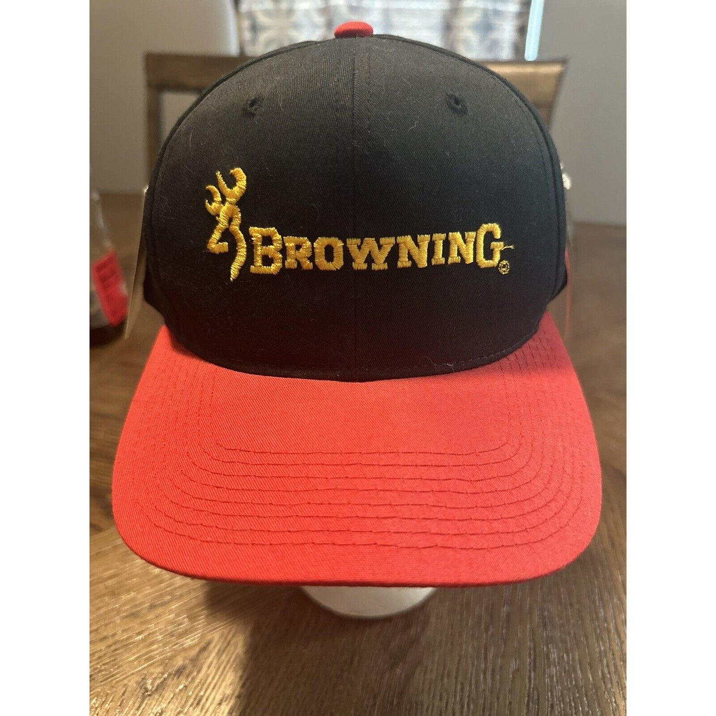 Browning Hat Cap Adult Black Red Gold Snapback Hunting Guns 90s Vintage New with tags