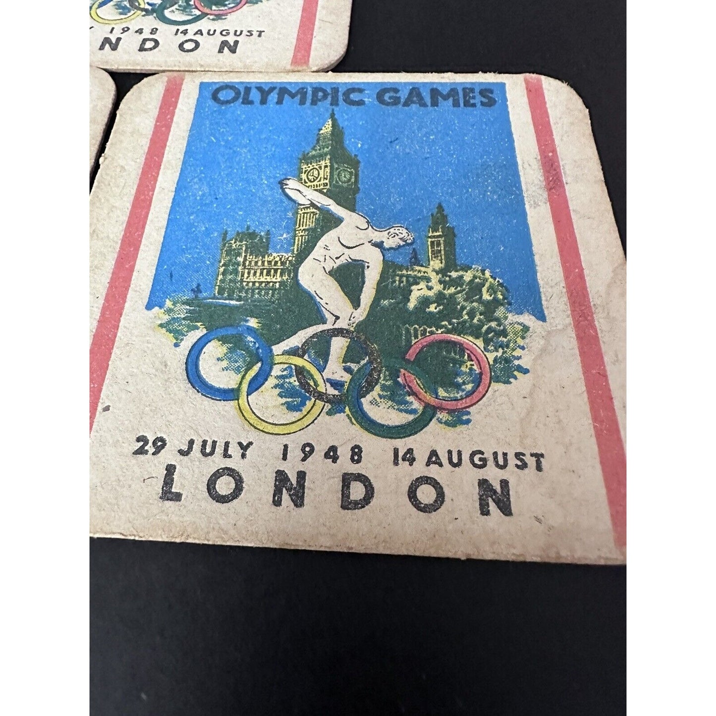 Olympic Games 1948 3 total Rome London Vintage coasters