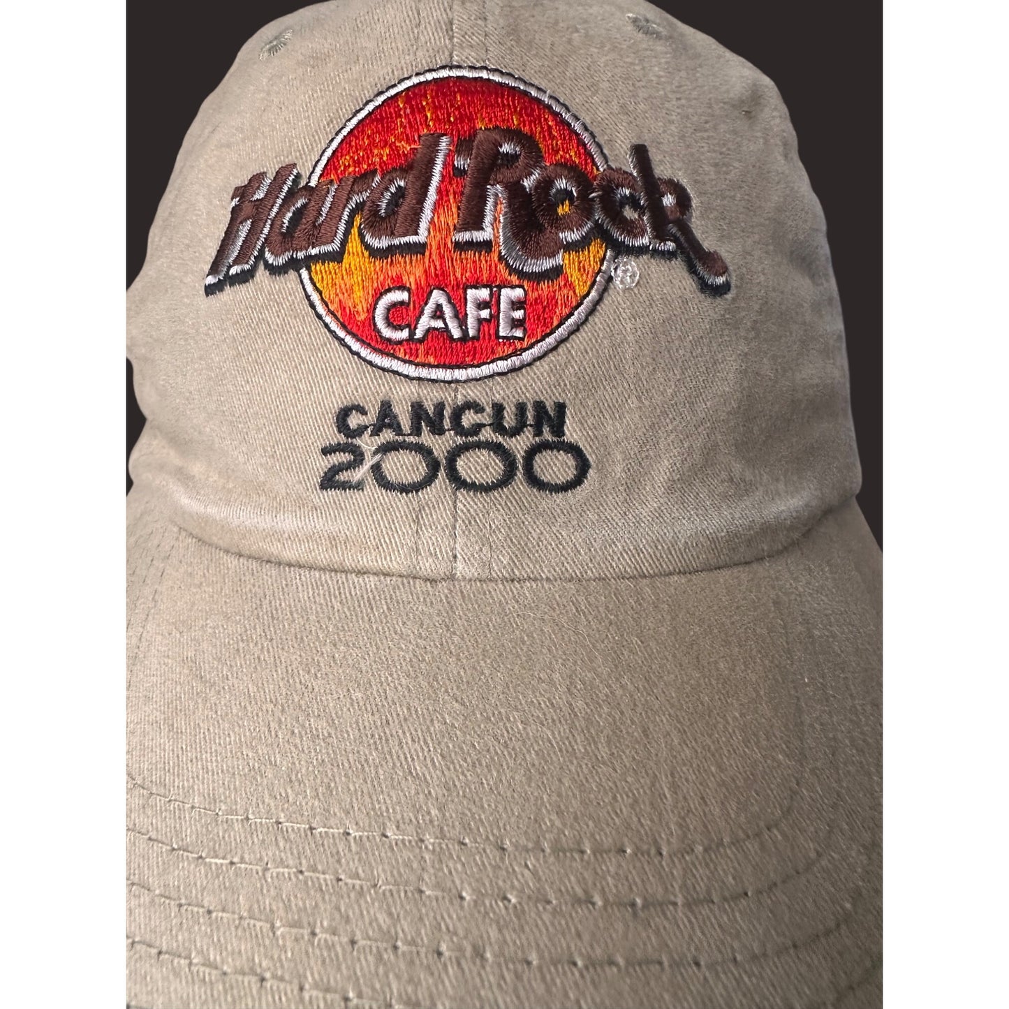 Hard Rock Cafe Cancun 2000 Beige Baseball Cap Adjustable Strapback Cotton Unisex