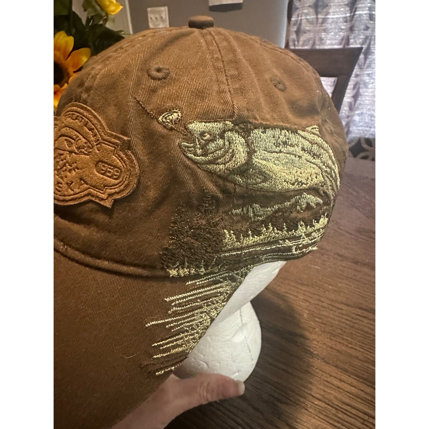 Alaska Cap By Arctic Circle Enterprises LLC - Embroidered Brown Men's Hat Fish Design & Adjustable Strap