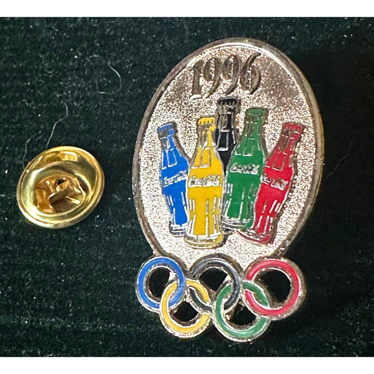 Coca-Cola Olympic Games 1996 Commemorative Pin with Colored Bottles