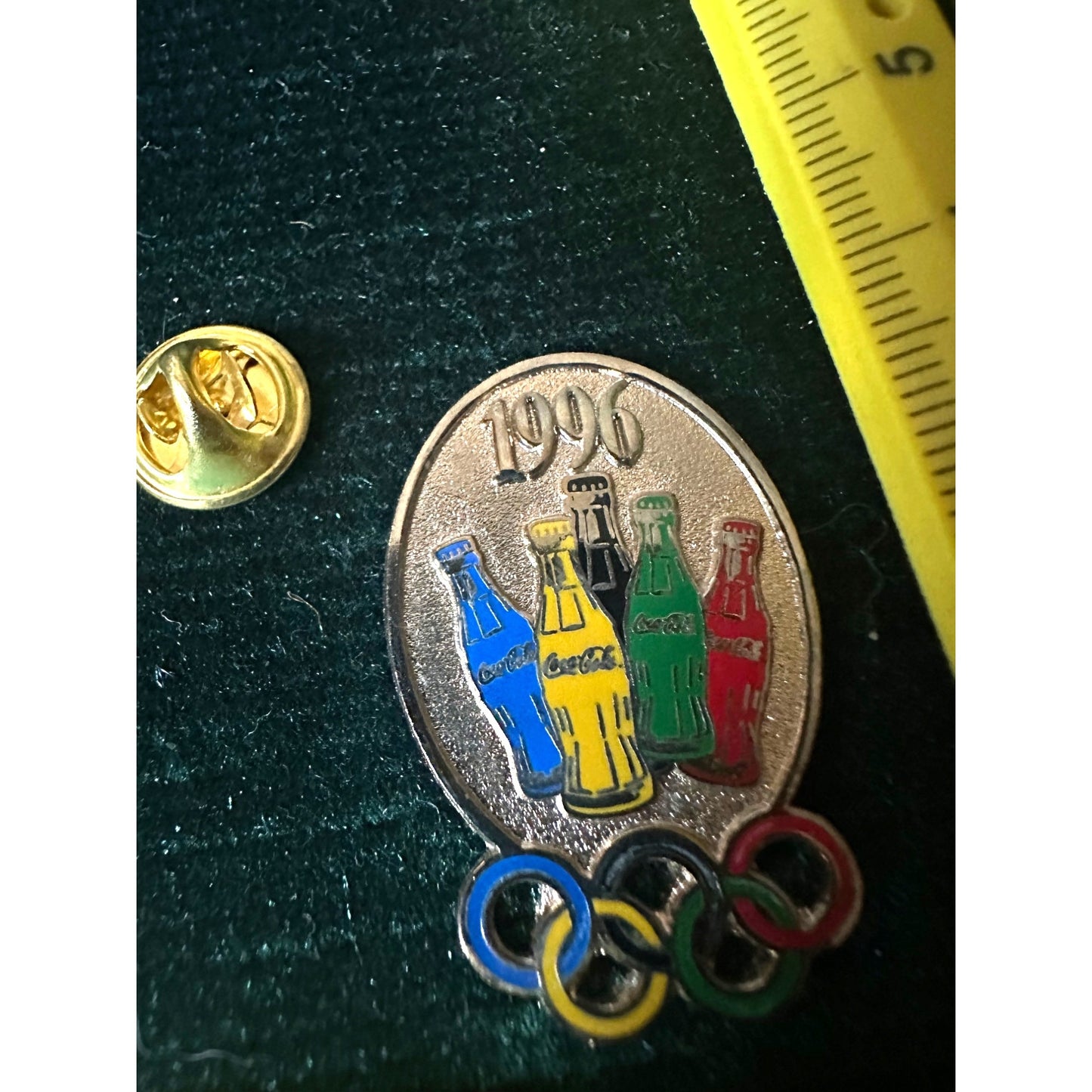 Coca-Cola Olympic Games 1996 Commemorative Pin with Colored Bottles