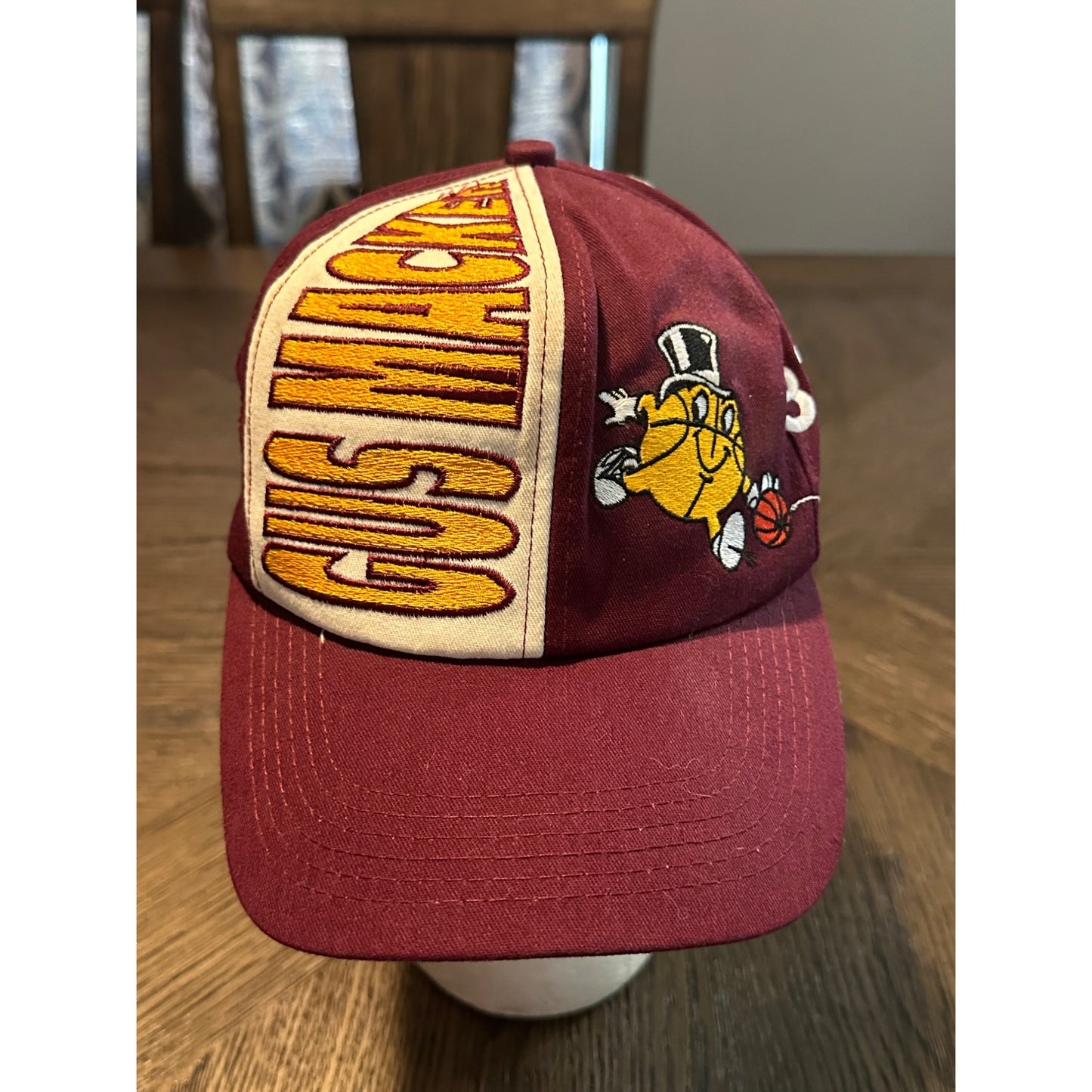 Gus Macker red yellow Basketball Snapback Hat spellout