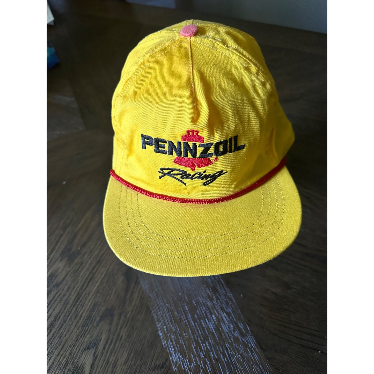 Pennzoil Racing Hat Yellow Snapback 100% Cotton rope Adjustable Strap Thailand