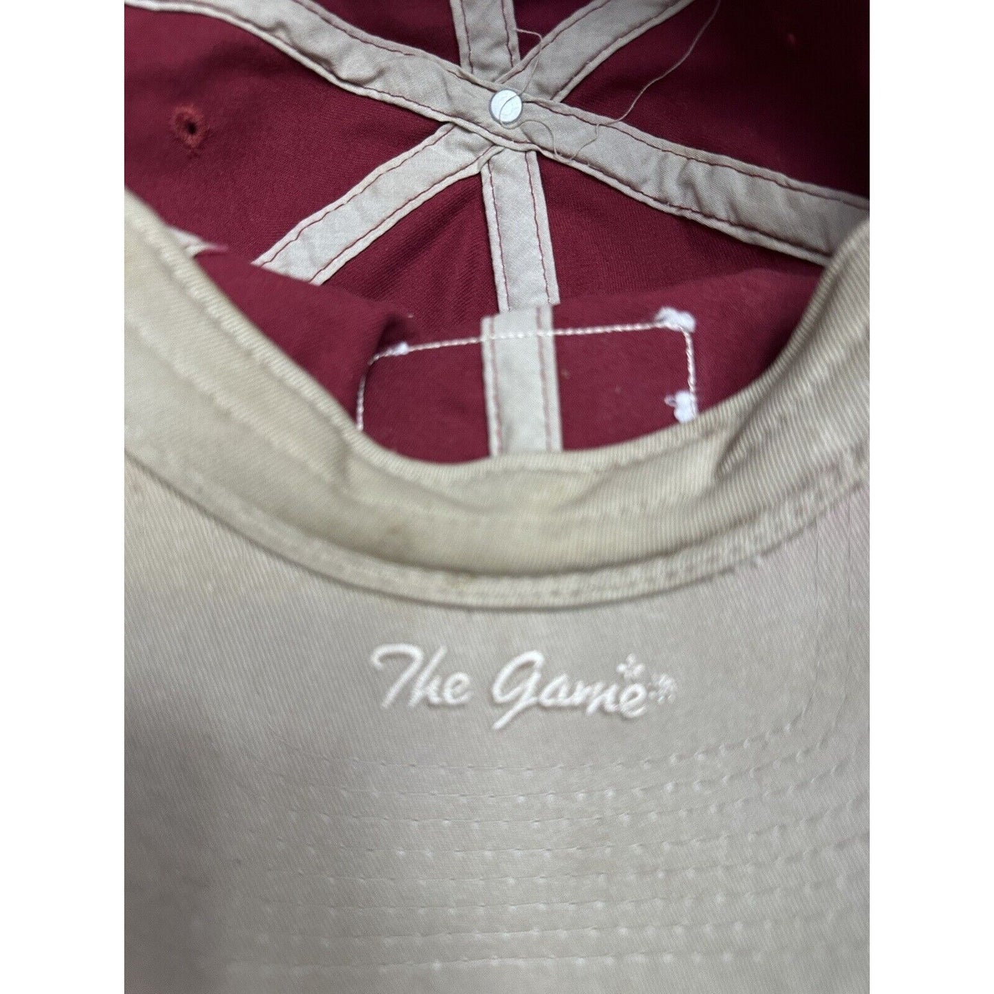 The Game Red Chicago Bulls Patch Distressed Adjustable Hat