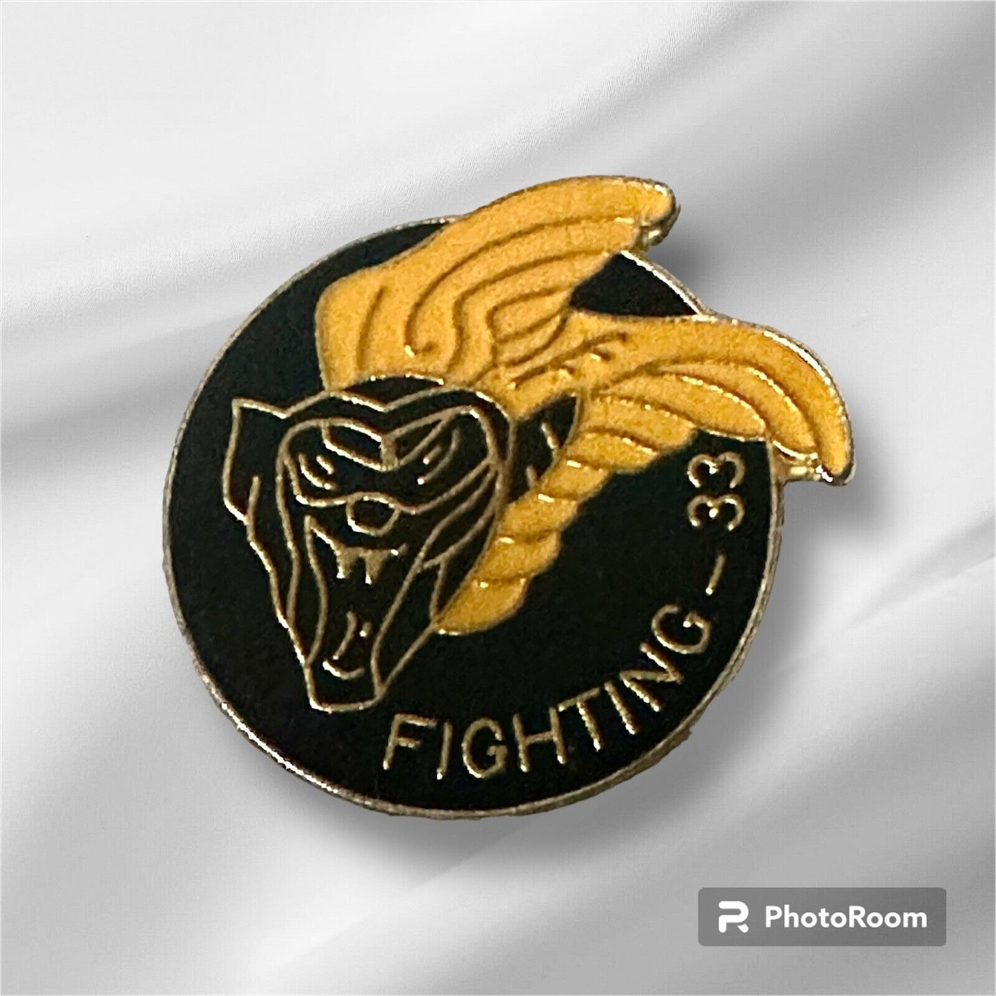 US NAVY USN FIGHTING 33 VF-33 MINKY FIGHTER SQUADRON ENAMEL LAPEL PIN CLUTCH