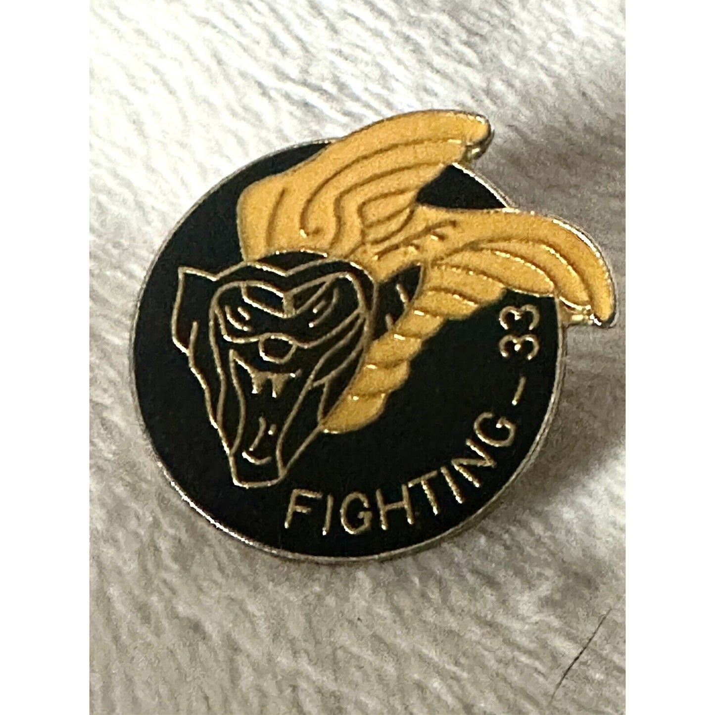 US NAVY USN FIGHTING 33 VF-33 MINKY FIGHTER SQUADRON ENAMEL LAPEL PIN CLUTCH