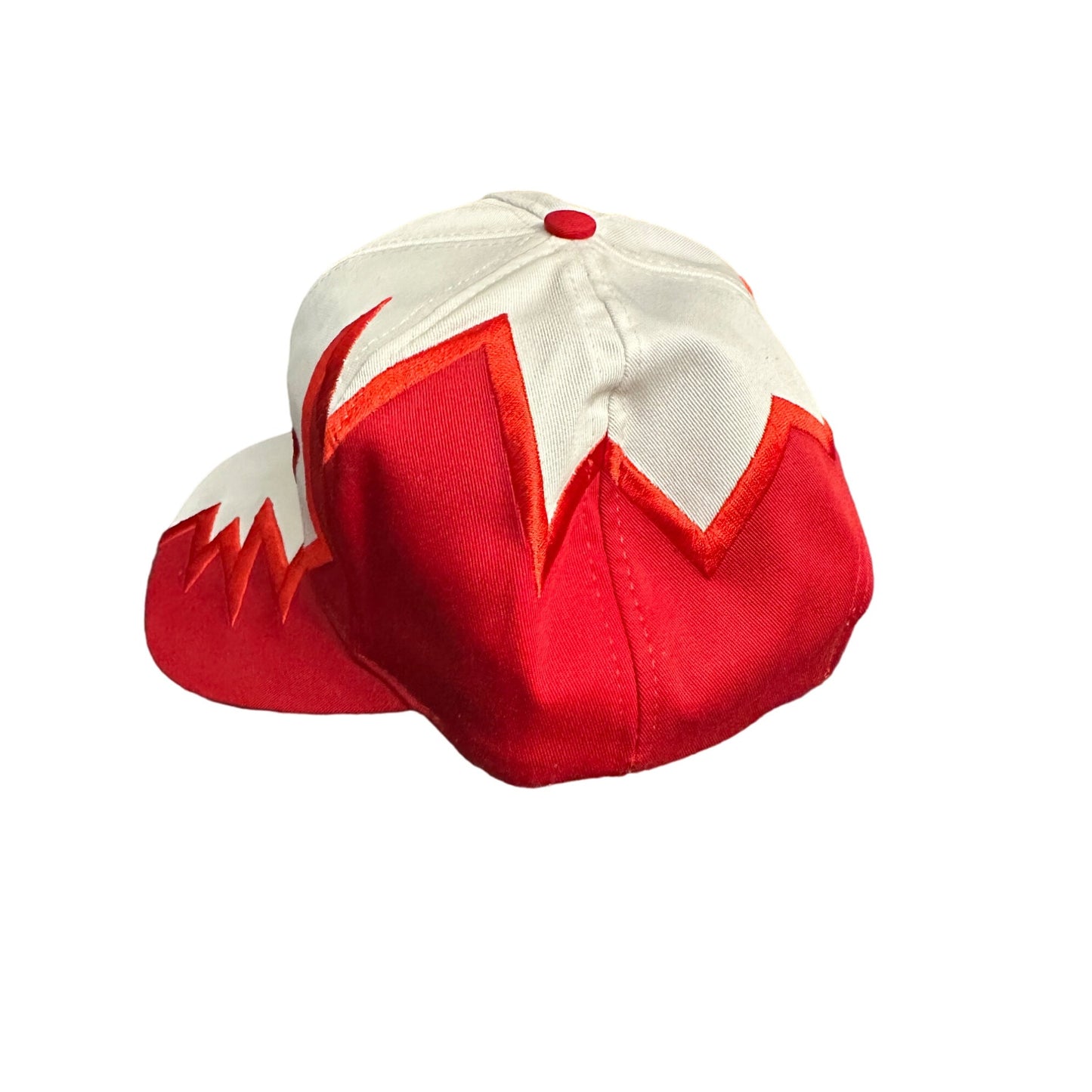 Kati 90's Chevrolet shark bite  Cap White & Red  Strapback Hat sharktooth