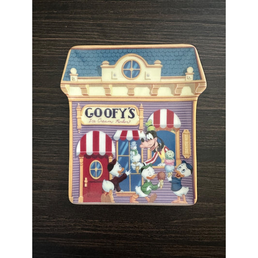 Disney Goofy's Ice Cream Parlor Decorative Plate  Mickey's Village Limited Edition