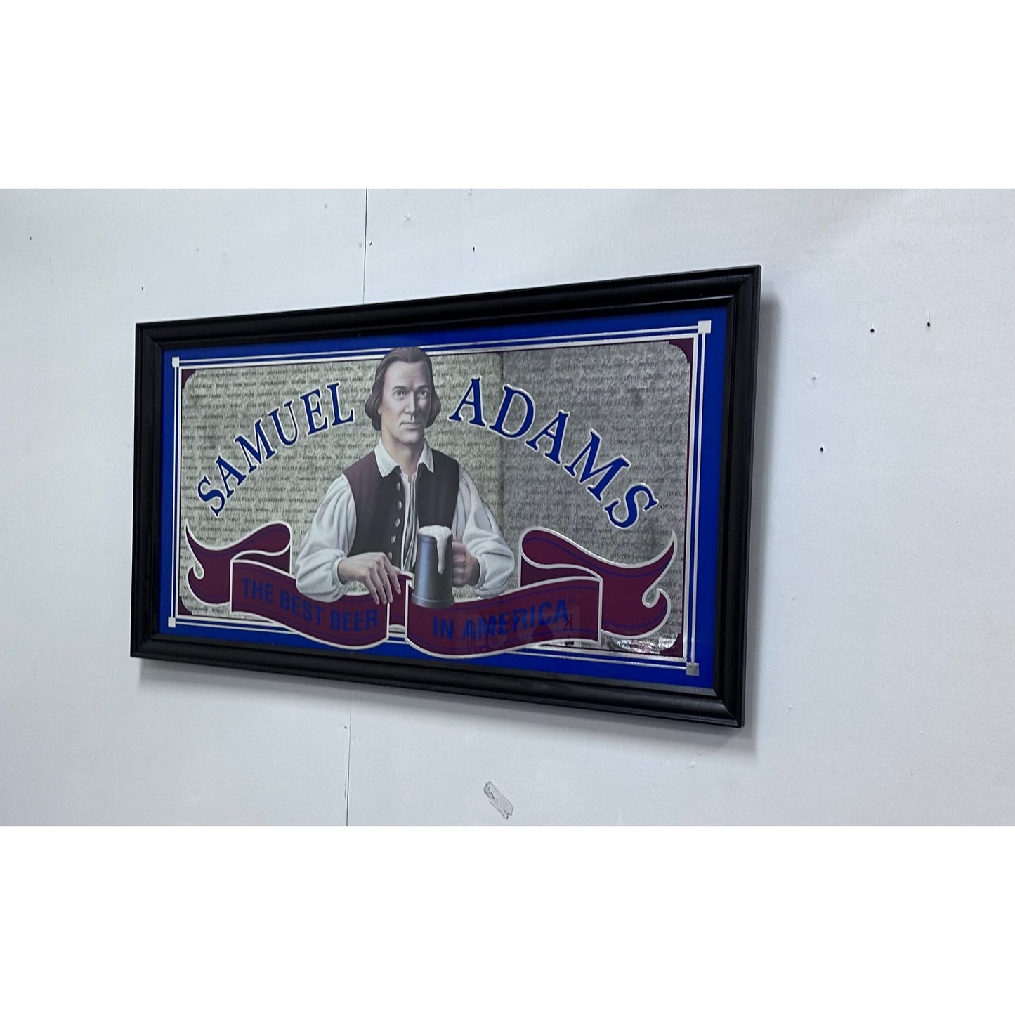 Samuel Adams Beer Mirror Sign Framed Vintage Wall Art