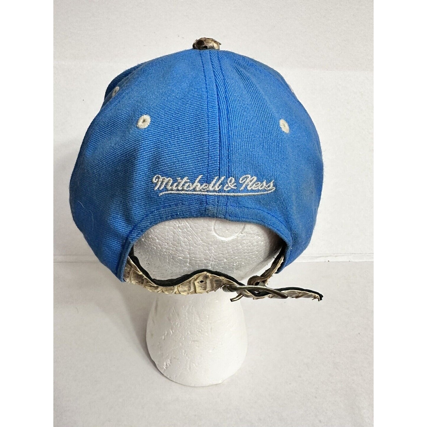 Detroit Lions Hat Snake Skin brim Mitchell Ness Nostalgia NFL vintage Strap Cap