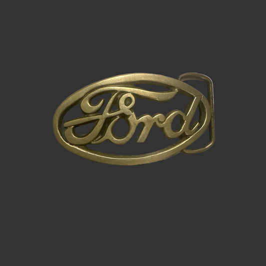 Ford open script Solid Brass Belt Buckle