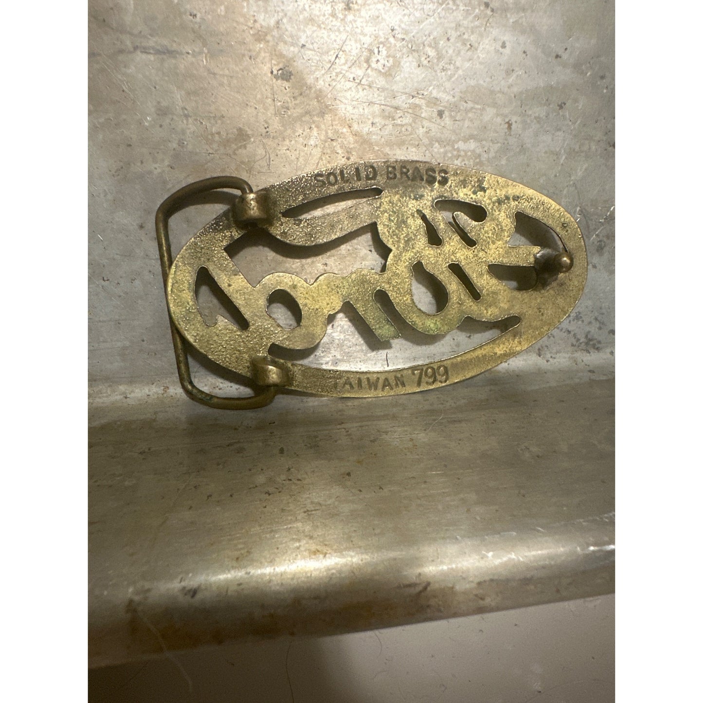 Ford open script Solid Brass Belt Buckle