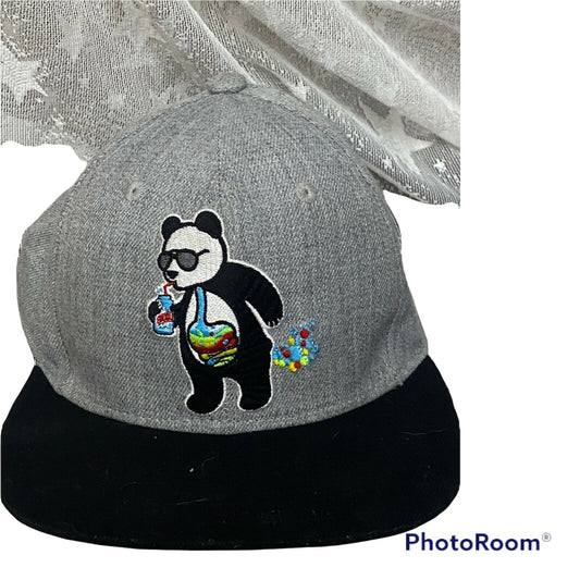 Riot Society Panda Bubbles Snap Closure Blue / Grey  Ball Cap Pre-owned