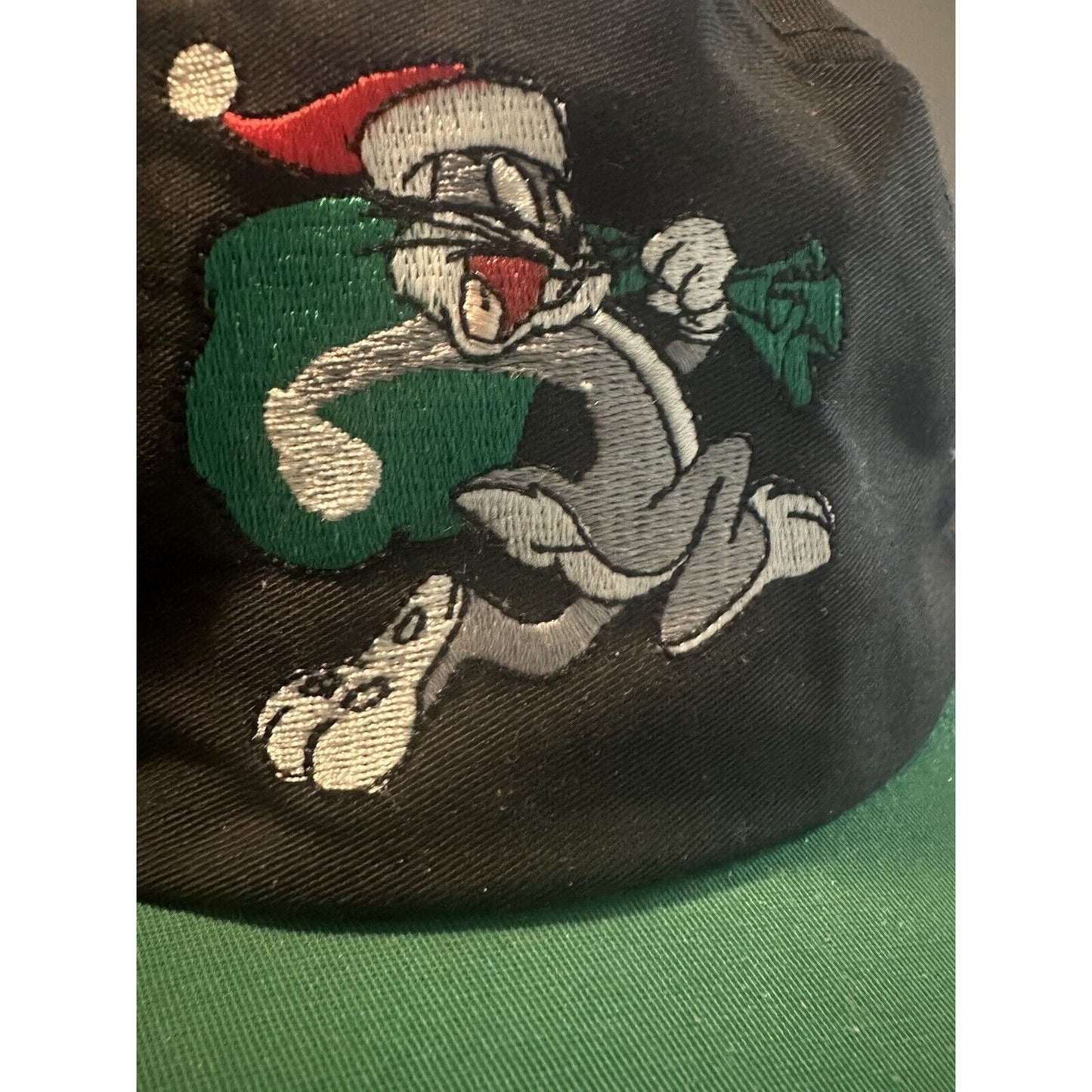 Looney Tunes Bugs Bunny Santa Christmas Embroidered  Hat Cap Elastic