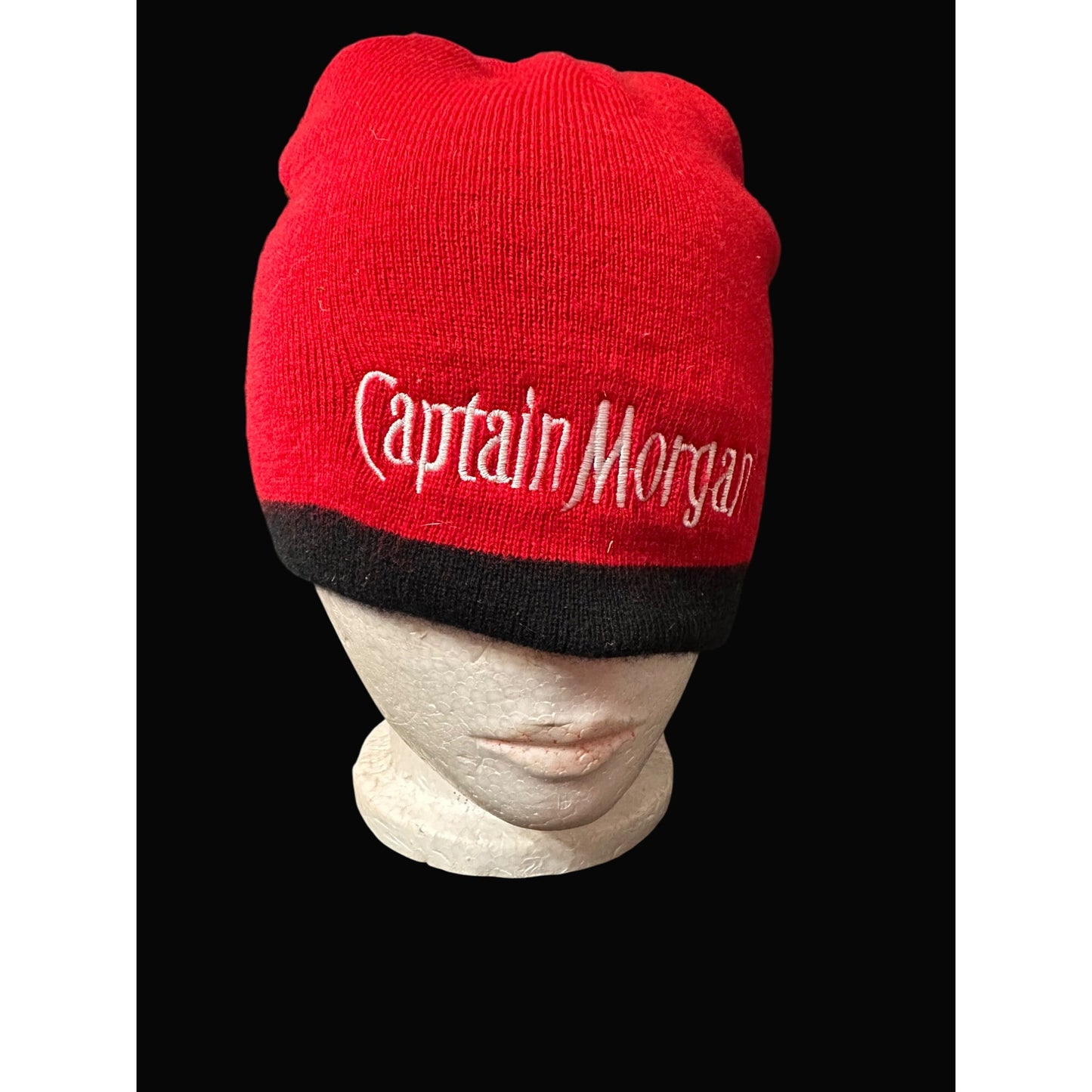 Captain Morgan Red & Black Acrylic Beanie Hat By 3 Strikes Activation