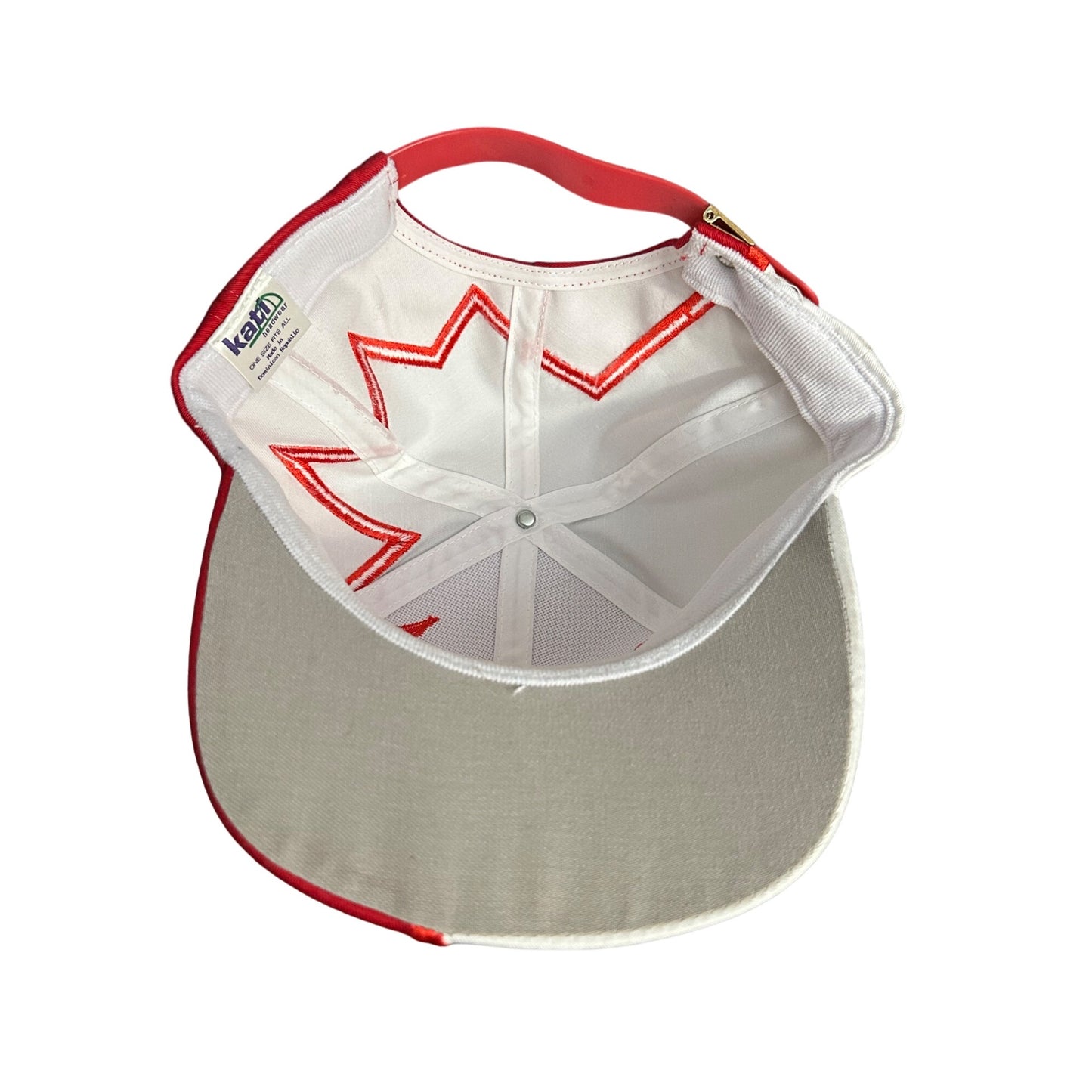 Kati 90's Chevrolet shark bite  Cap White & Red  Strapback Hat sharktooth