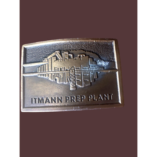 Itmann Prep Plant Belt Buckle By Adams Distributing Co. Pineville W. Va. 24874