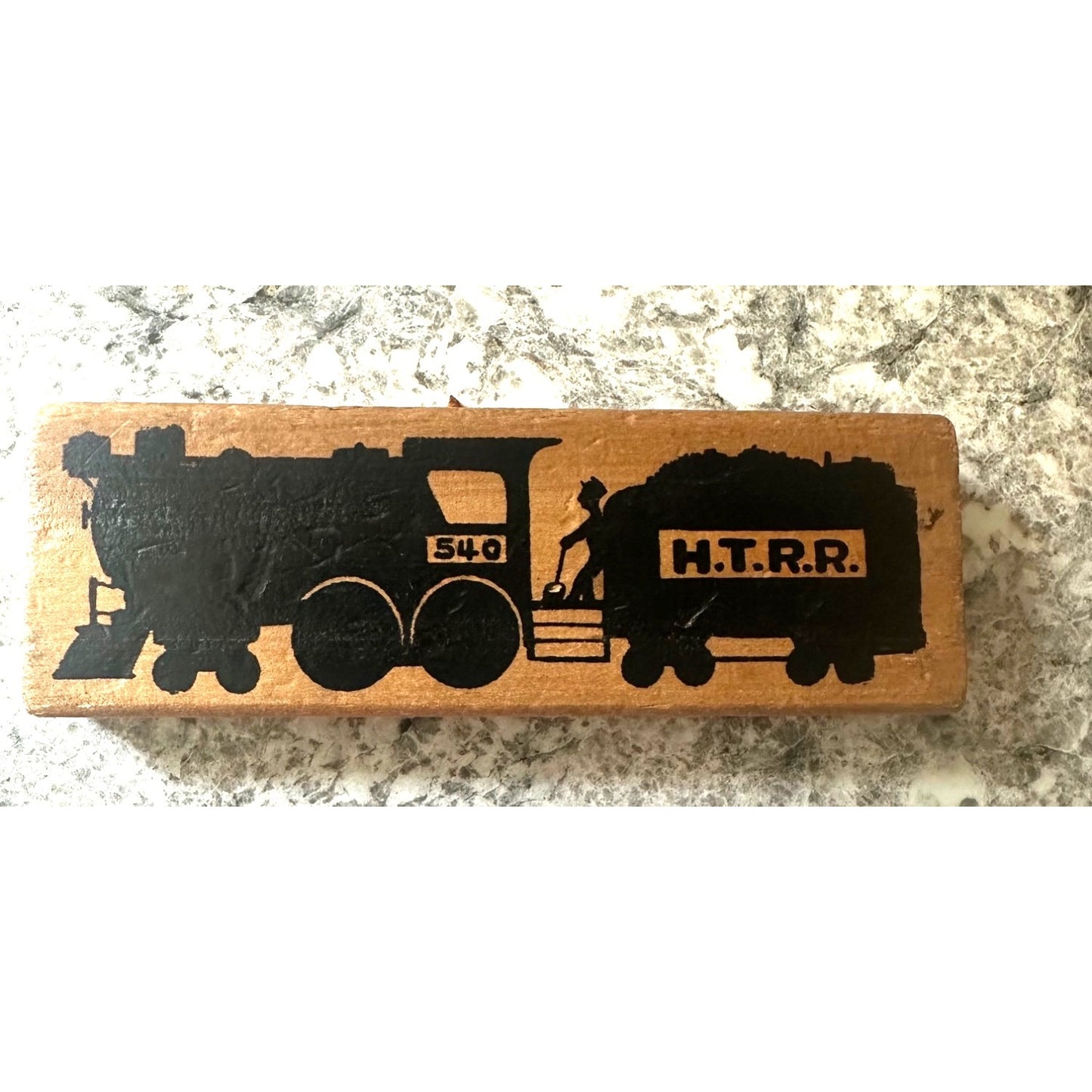 Vintage Wooden Train Blocks Set - Holgate Toys - Railroad Toy - Engine & Cars