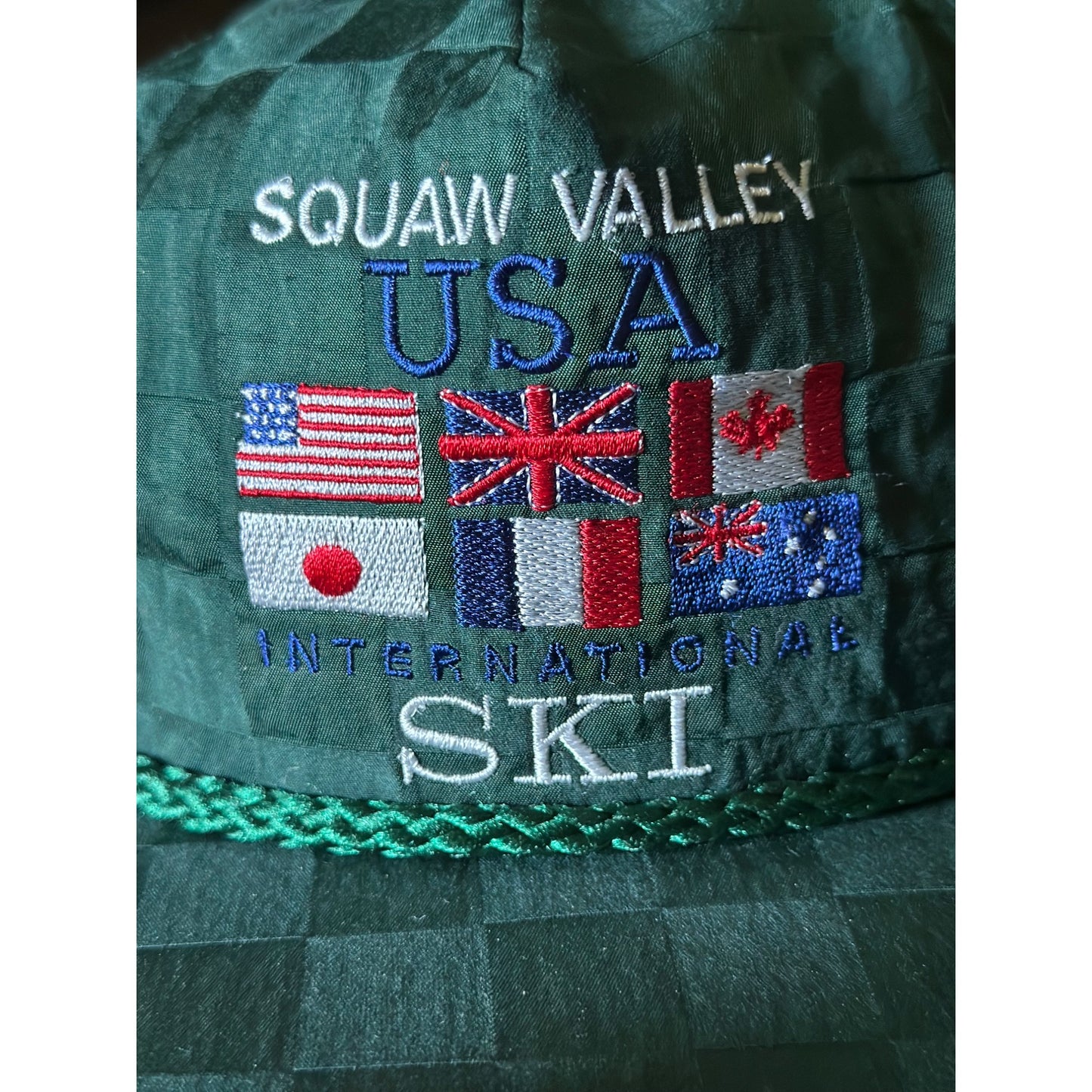 Squaw Valley USA International flags Ski Embroidered Cap checkered hat