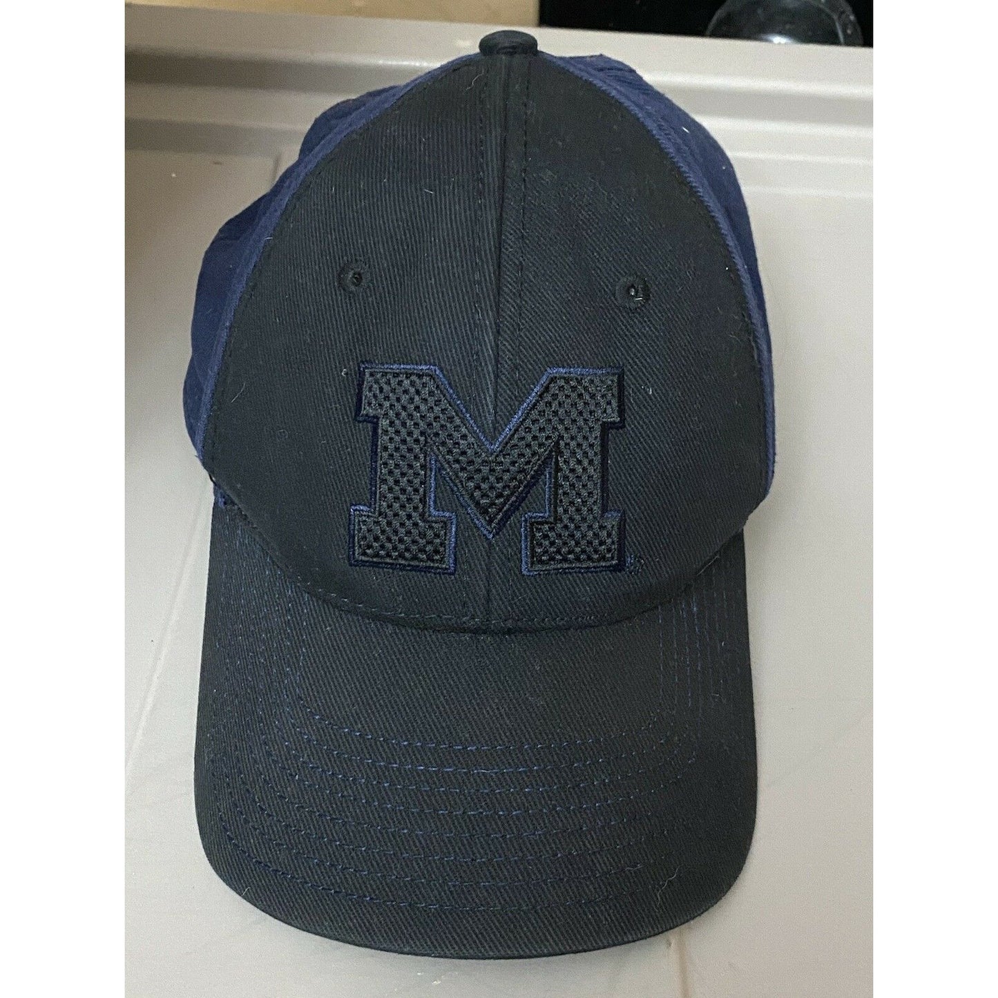 Michigan  Embroidered Blue Black Headwear Adjustable Cap / Hat