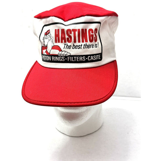 HASTINGS Piston Rings Stretch Fit Painters Hat, Red/White Cap, Made USA