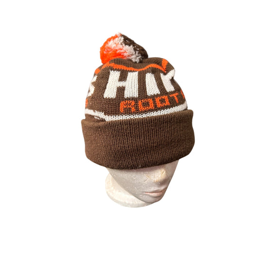 Hires Root Beer Knit Pom Beanie Hat Brown/Orange