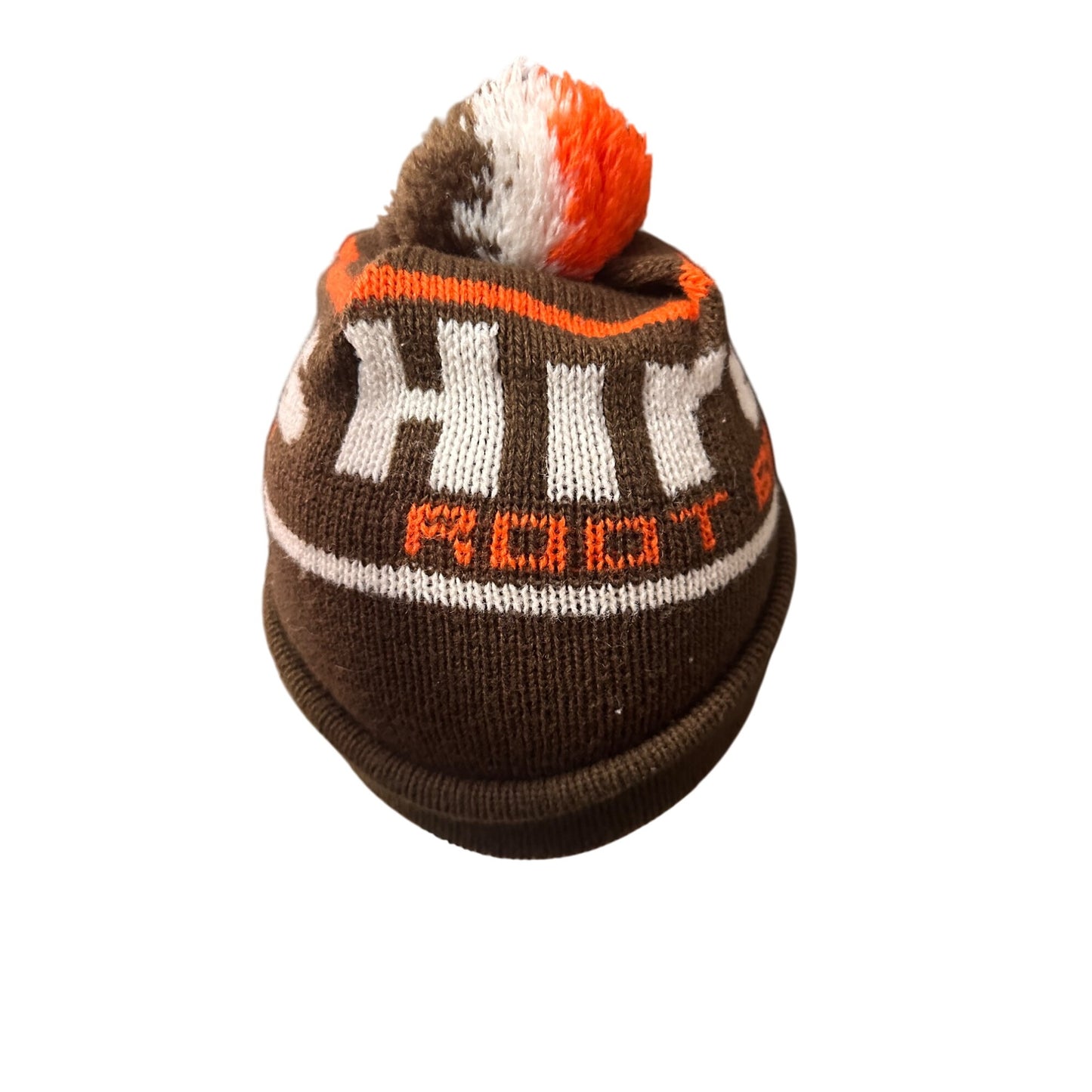 Hires Root Beer Knit Pom Beanie Hat Brown/Orange