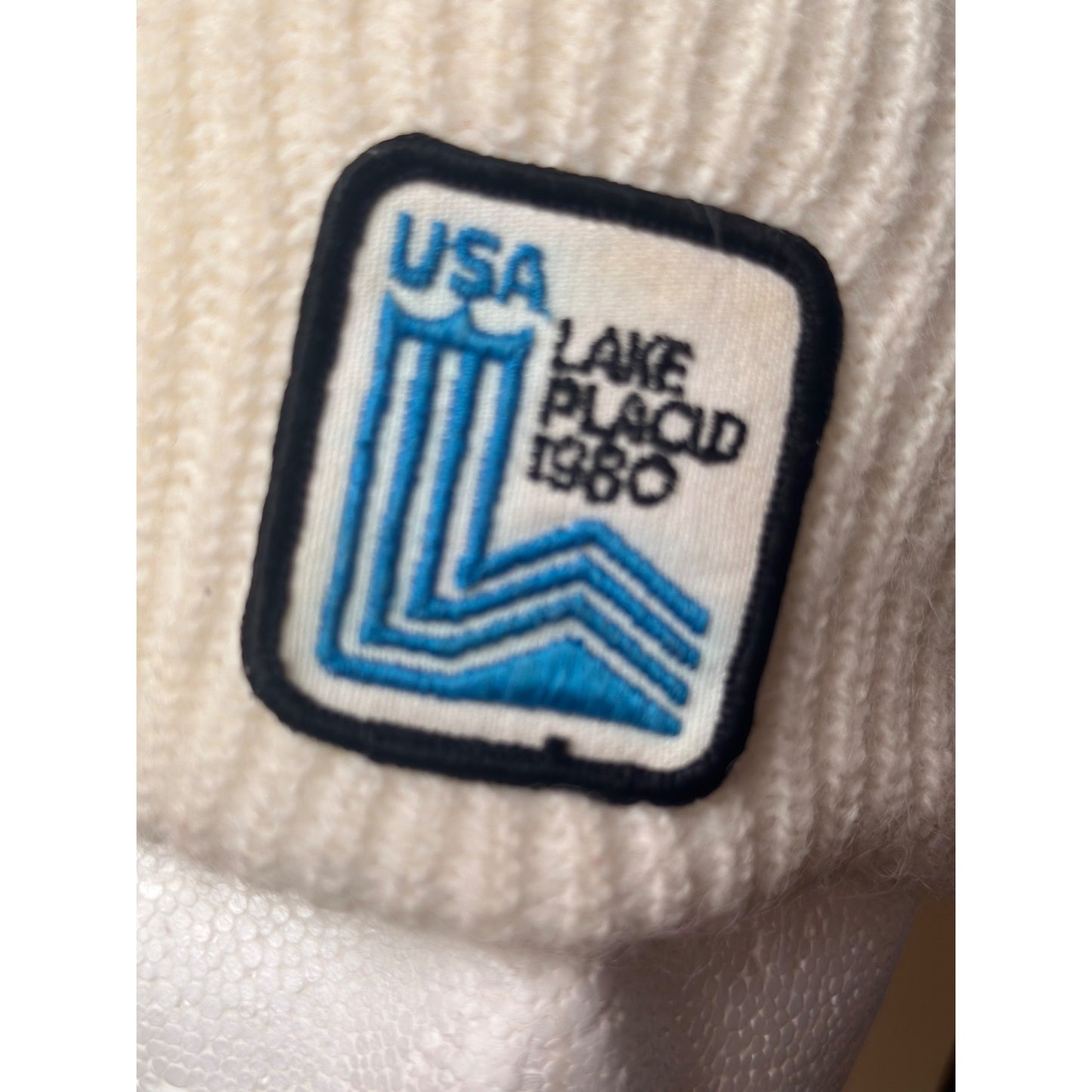 1980 USA Olympic Lake Placid Knit Beanie Hat ski knit vintage