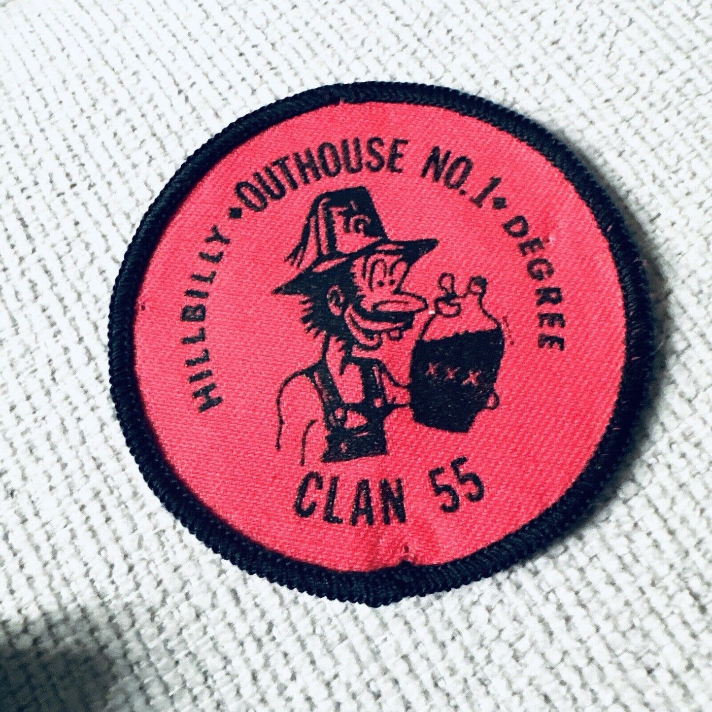 Outhouse No 1  Hillbilly Degree Clan 55 Red Black Moonshine Patch