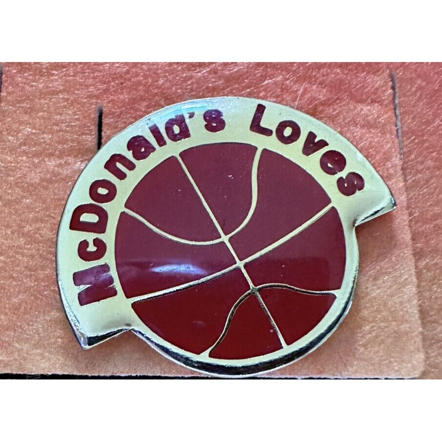 McDonald’s loves Basketball Lapel Pin mc donalds