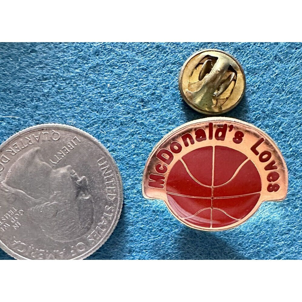 McDonald’s loves Basketball Lapel Pin mc donalds