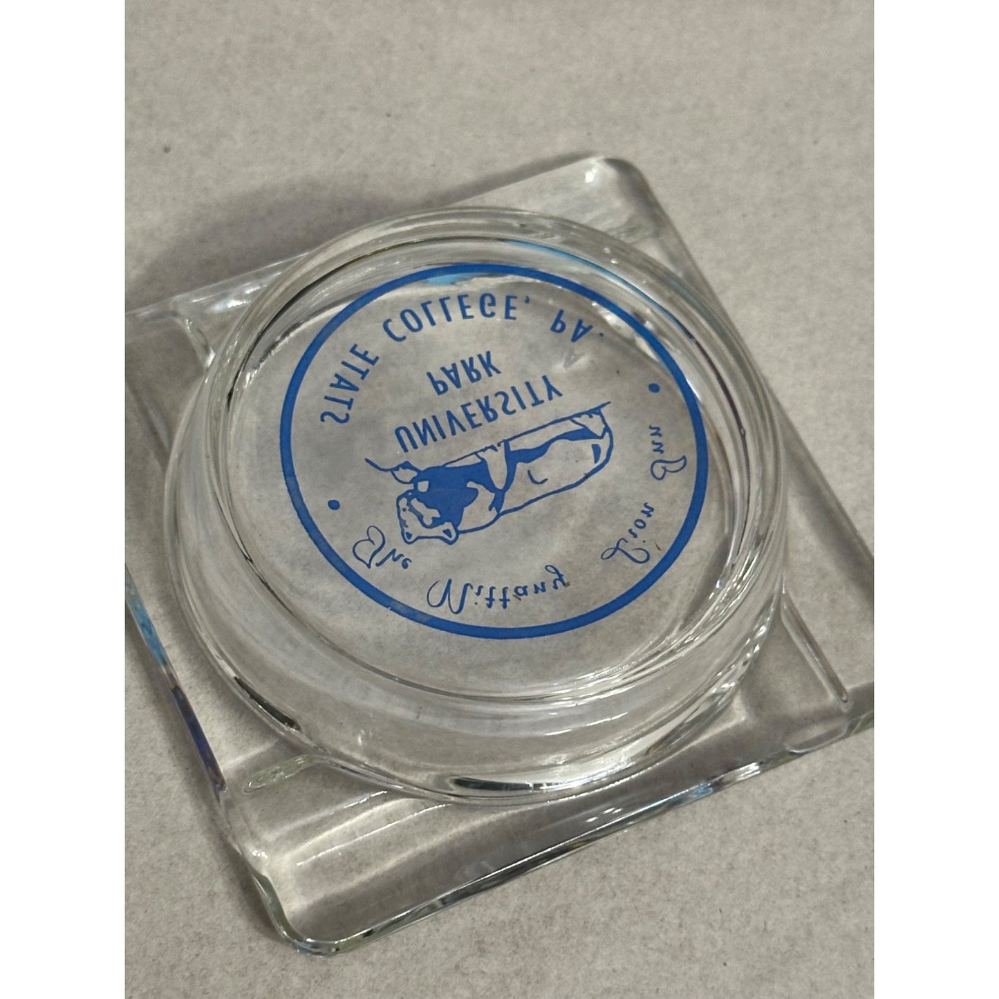 The Nittany Lion Inn University Park State College PA Glass Ashtray vintage