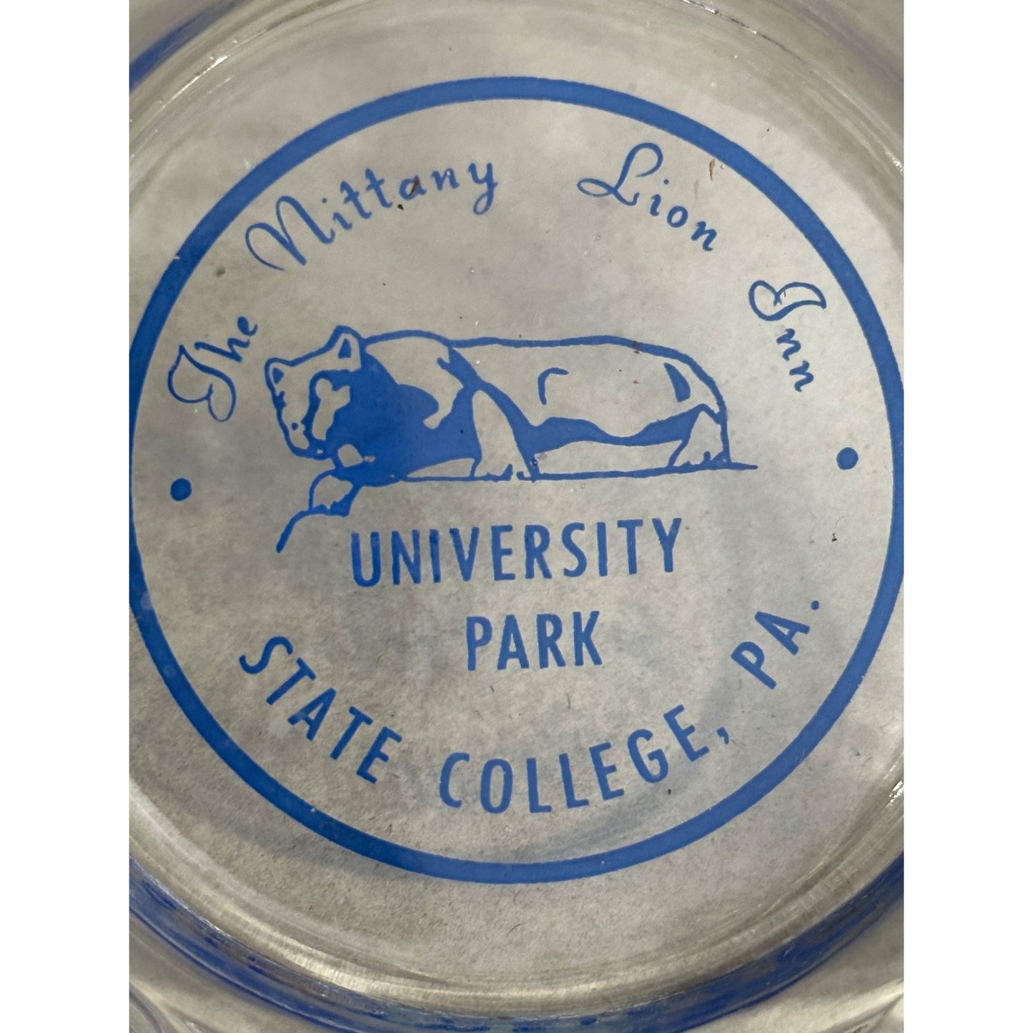 The Nittany Lion Inn University Park State College PA Glass Ashtray vintage