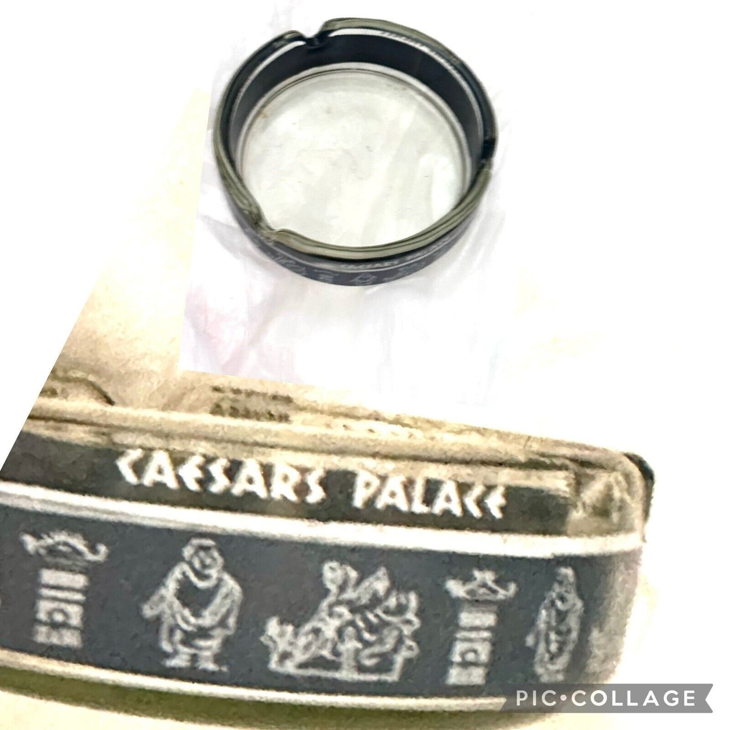 Caesars Palace 1970's vintage Ashtray Las Vegas Hotel Glass Round 3-1/2"